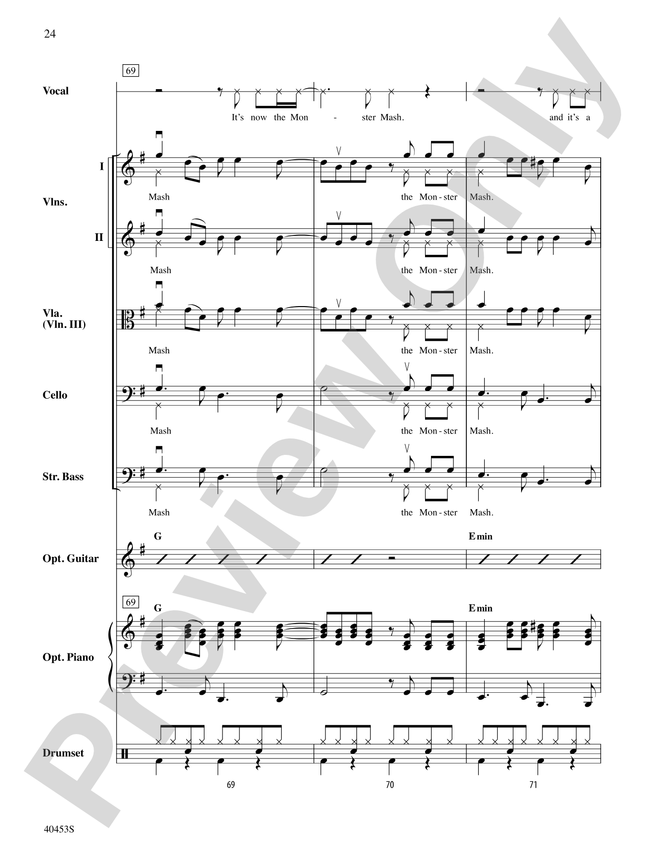 Monster Mash: String Orchestra Conductor Score & Parts