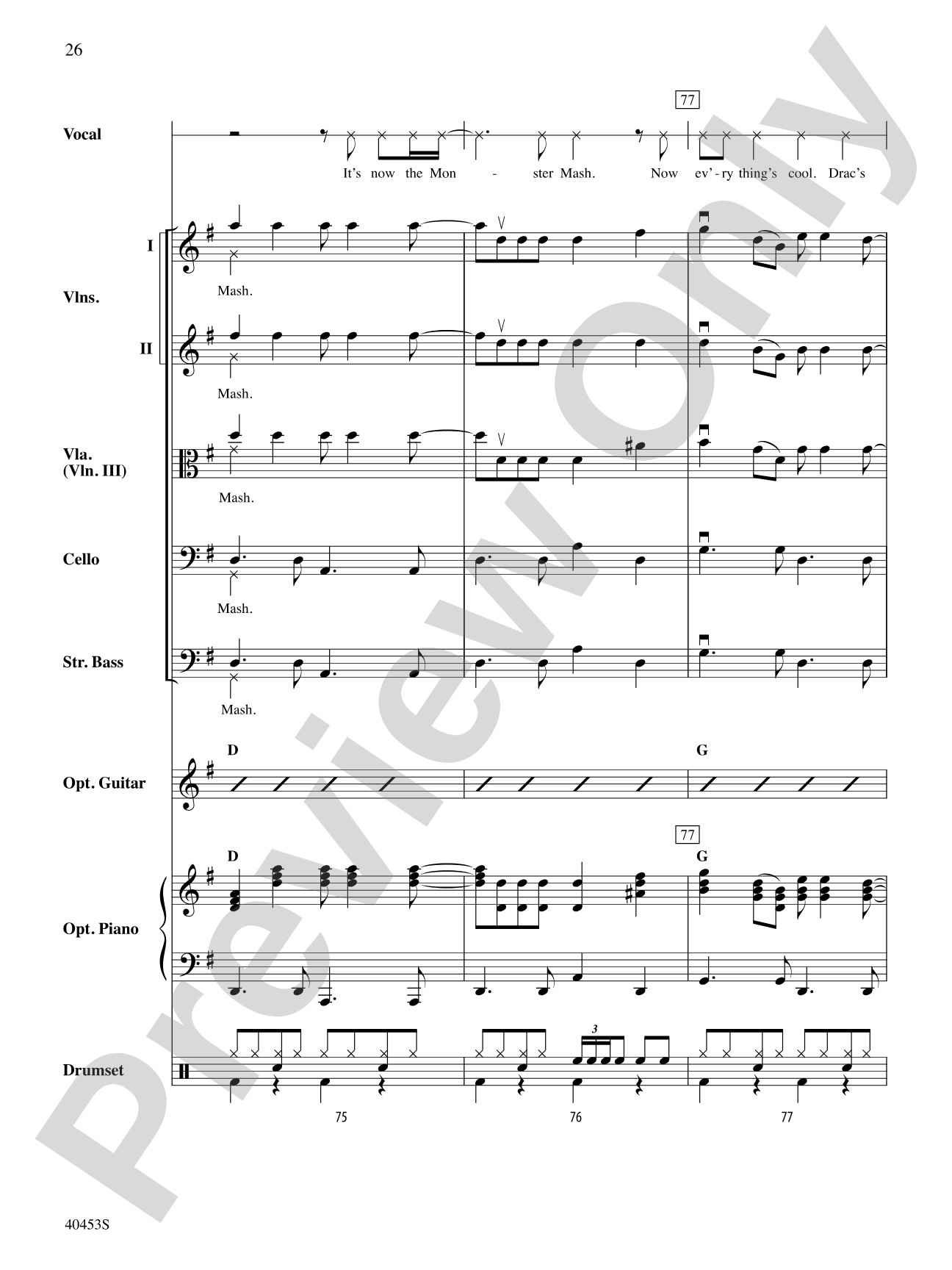 Monster Mash: String Orchestra Conductor Score & Parts