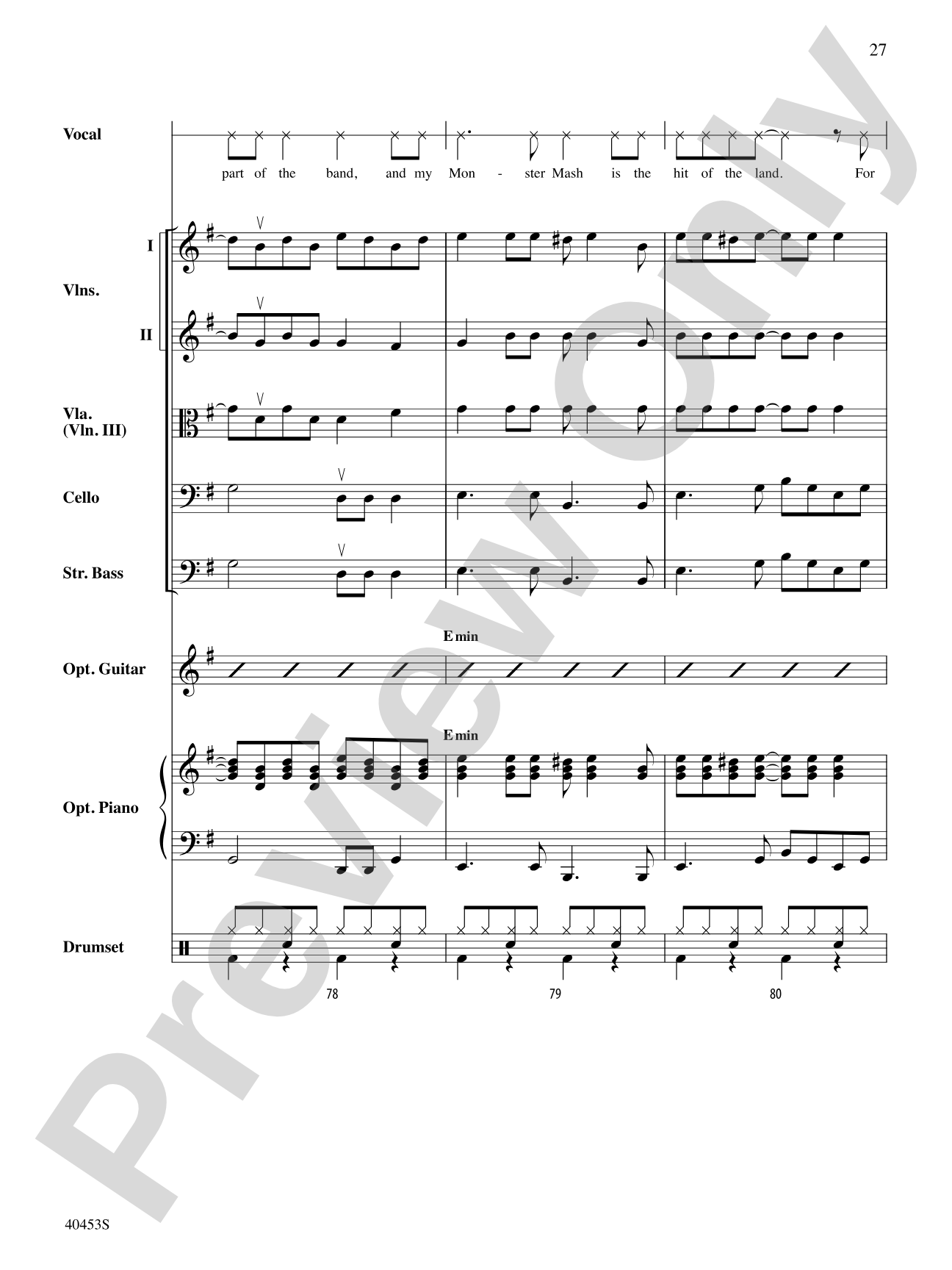 Monster Mash: String Orchestra Conductor Score & Parts