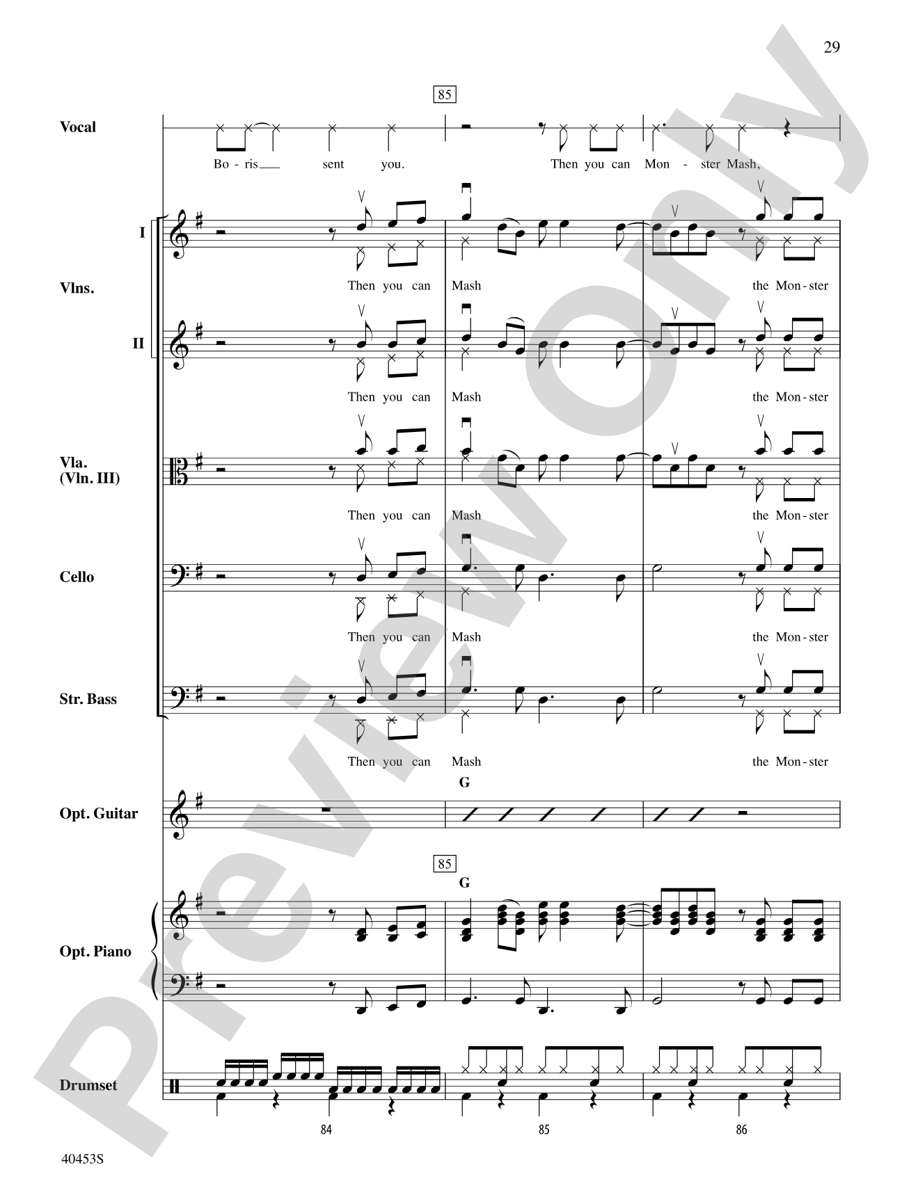 Monster Mash: String Orchestra Conductor Score & Parts