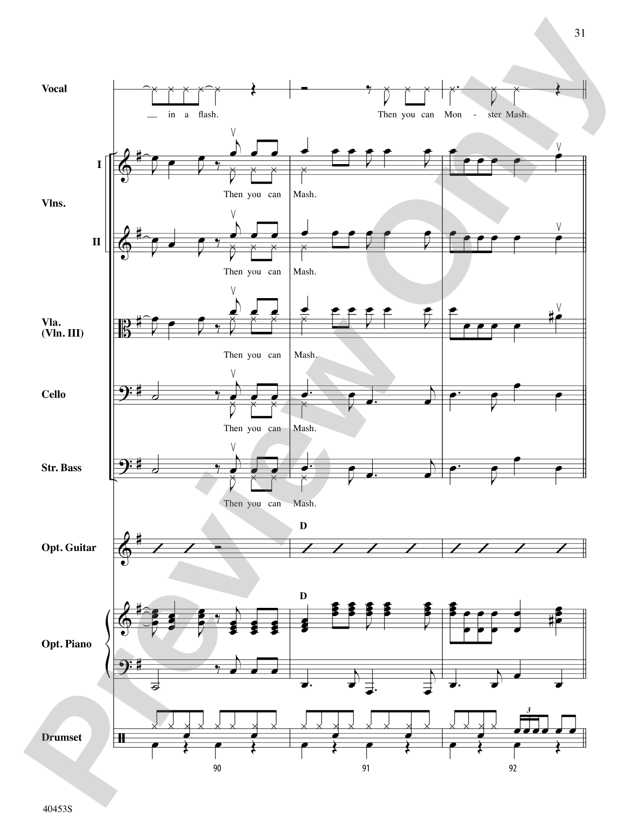 Monster Mash: String Orchestra Conductor Score & Parts