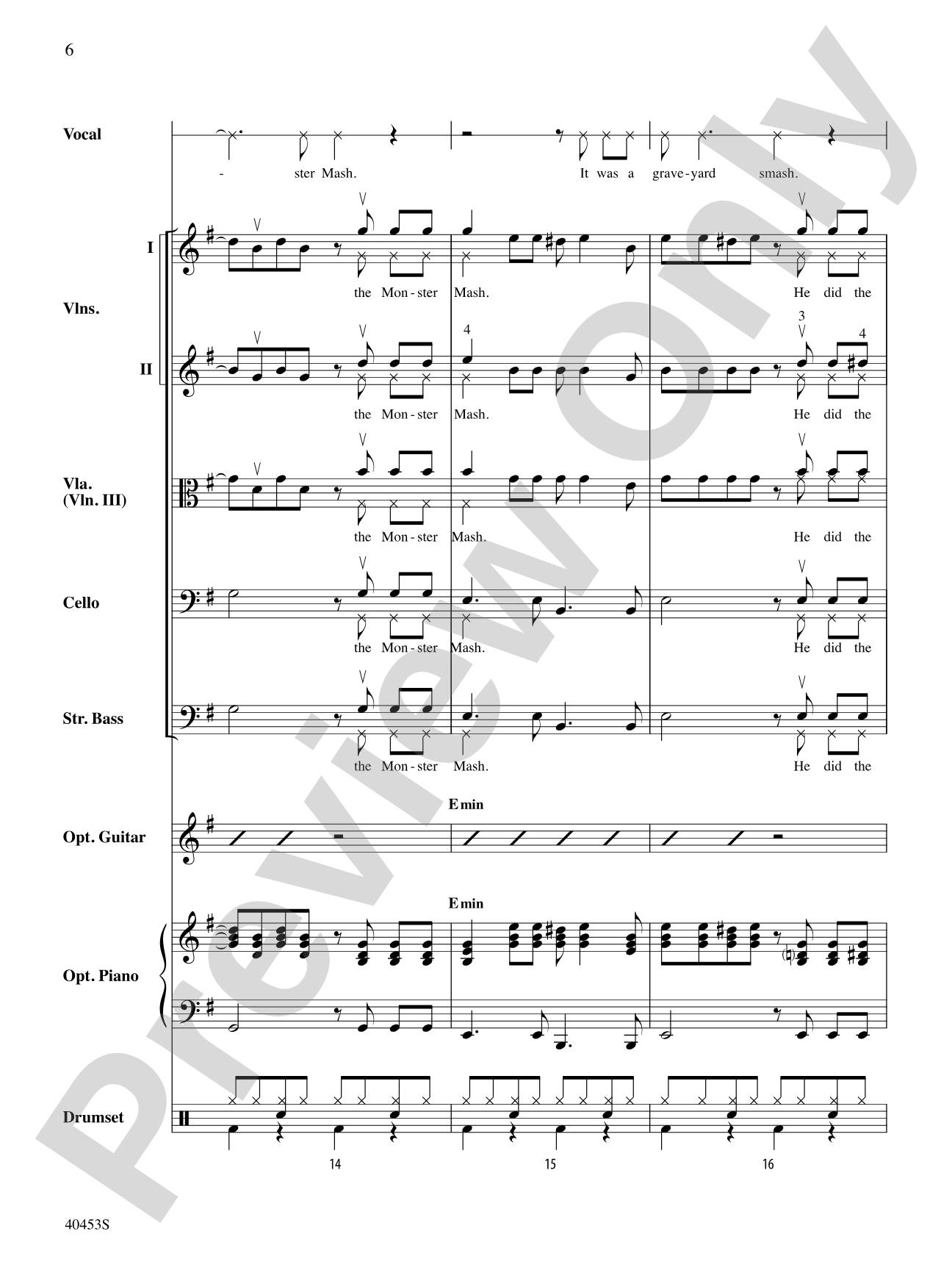 Monster Mash: String Orchestra Conductor Score & Parts
