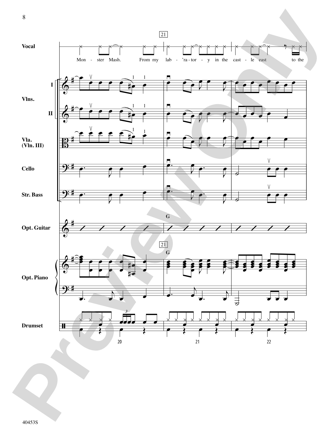 Monster Mash: String Orchestra Conductor Score & Parts