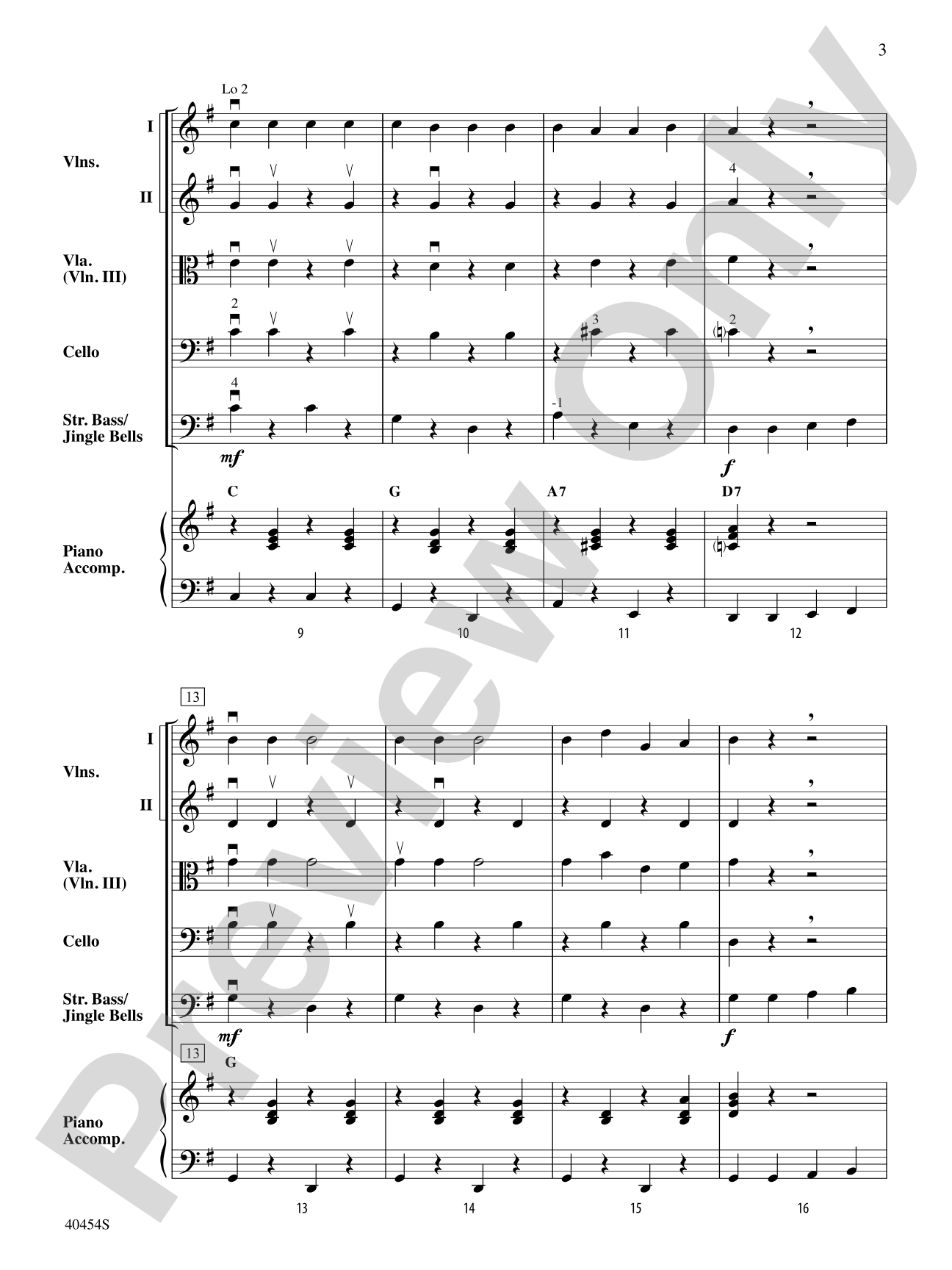 Jingle Basses: String Orchestra Conductor Score & Parts