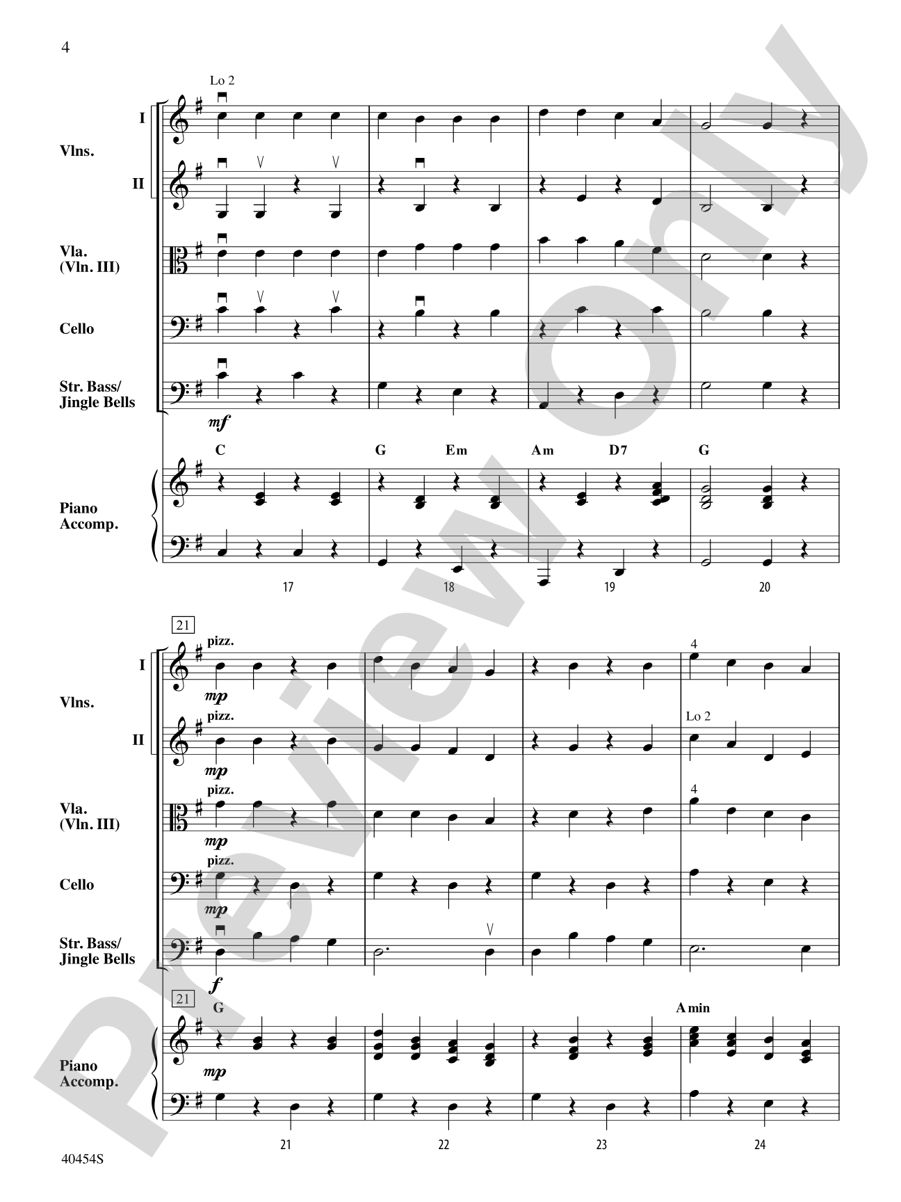 Jingle Basses: String Orchestra Conductor Score & Parts