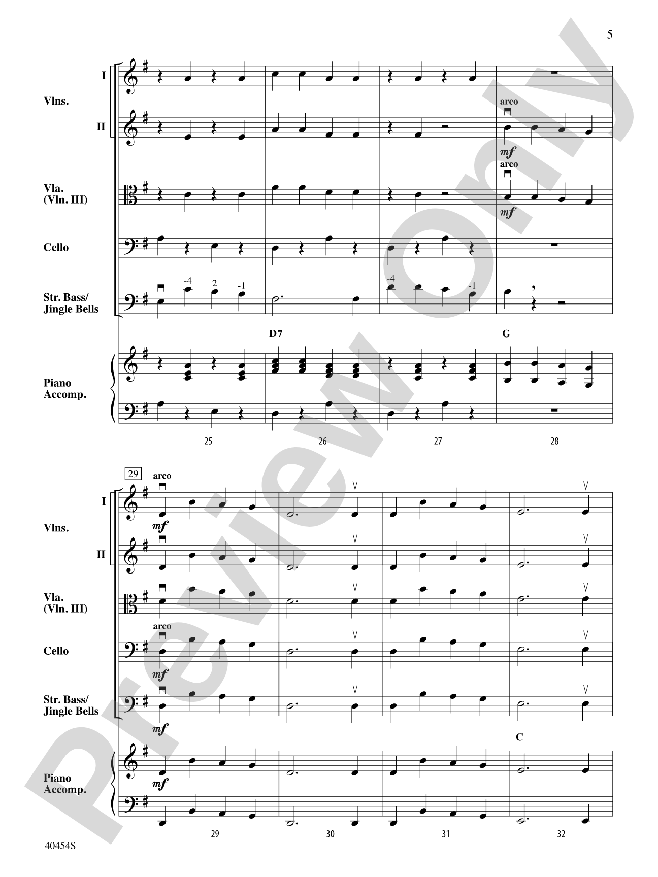 Jingle Basses: String Orchestra Conductor Score & Parts