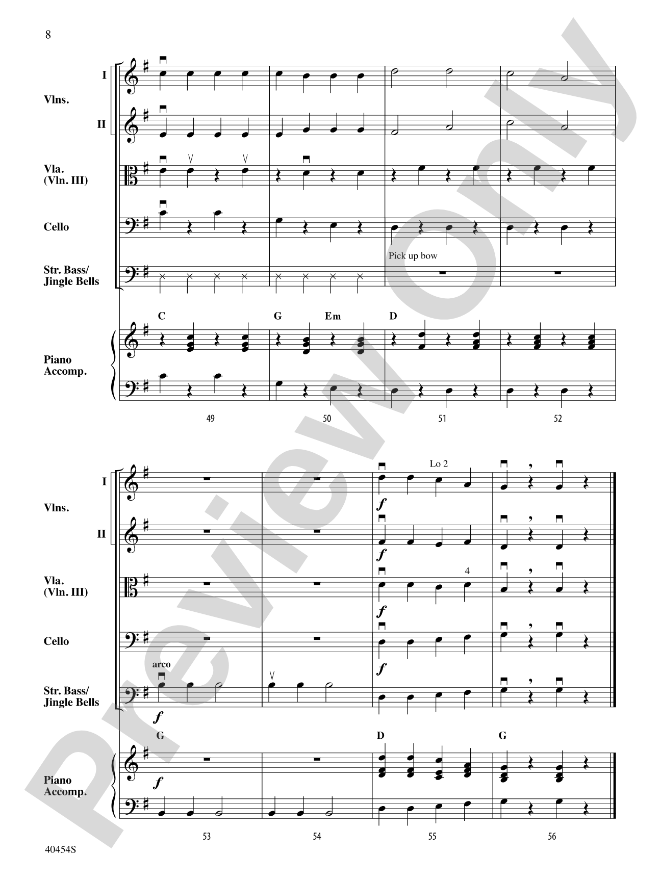 Jingle Basses: String Orchestra Conductor Score & Parts