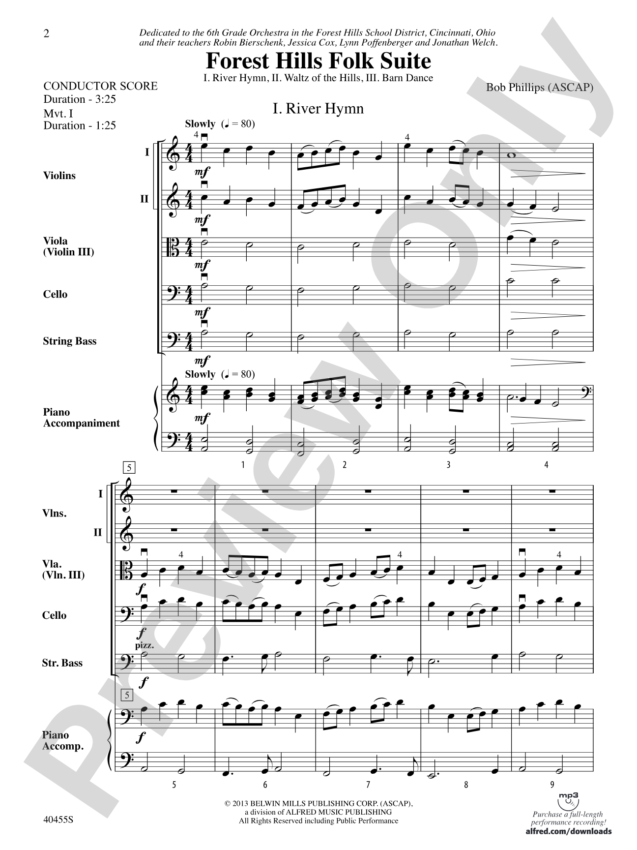 Forest Hills Folk Suite: String Orchestra Conductor Score & Parts