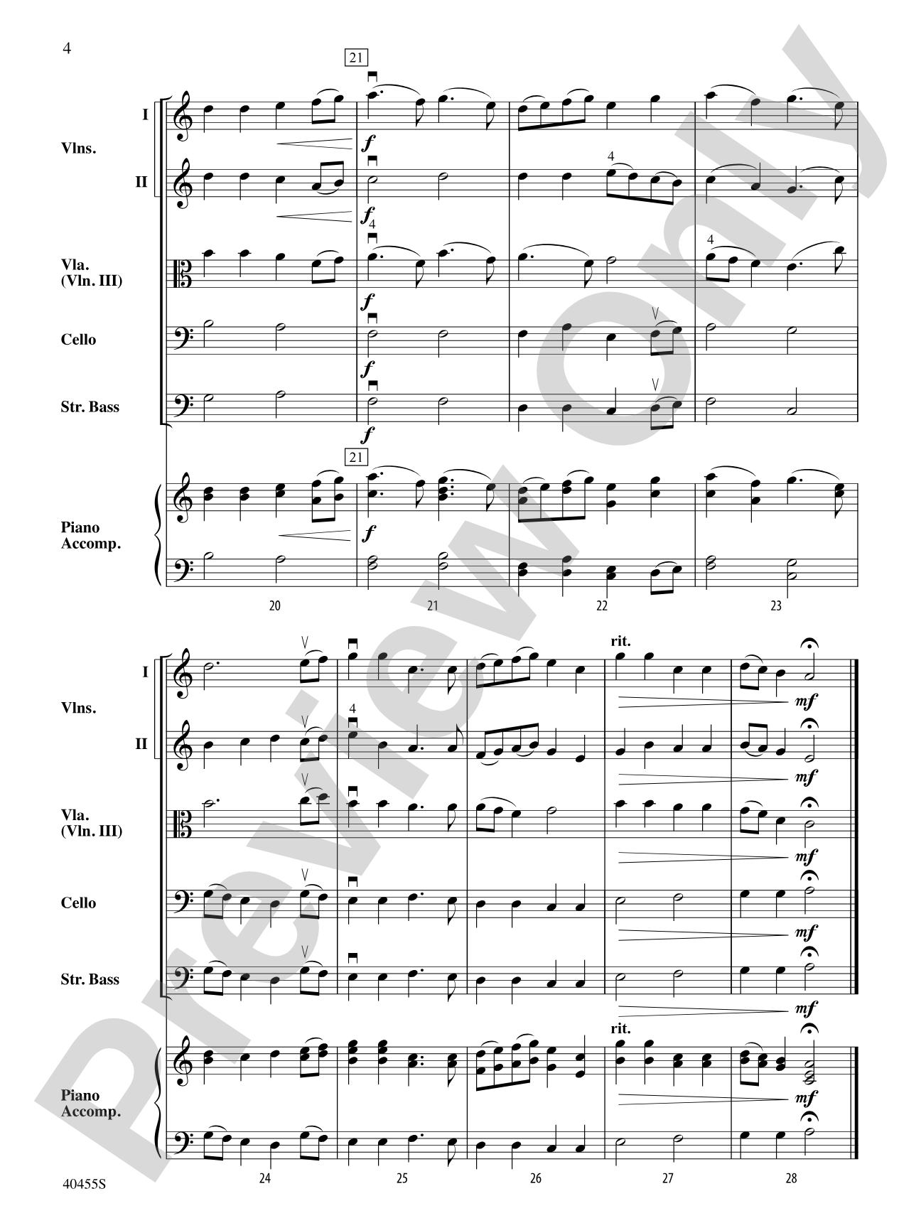 Forest Hills Folk Suite: String Orchestra Conductor Score & Parts