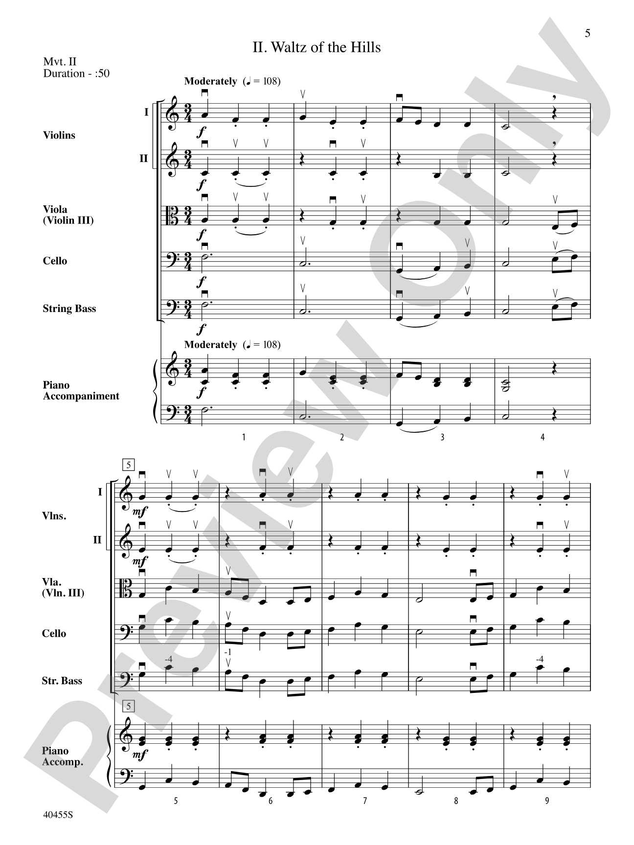 Forest Hills Folk Suite: String Orchestra Conductor Score & Parts