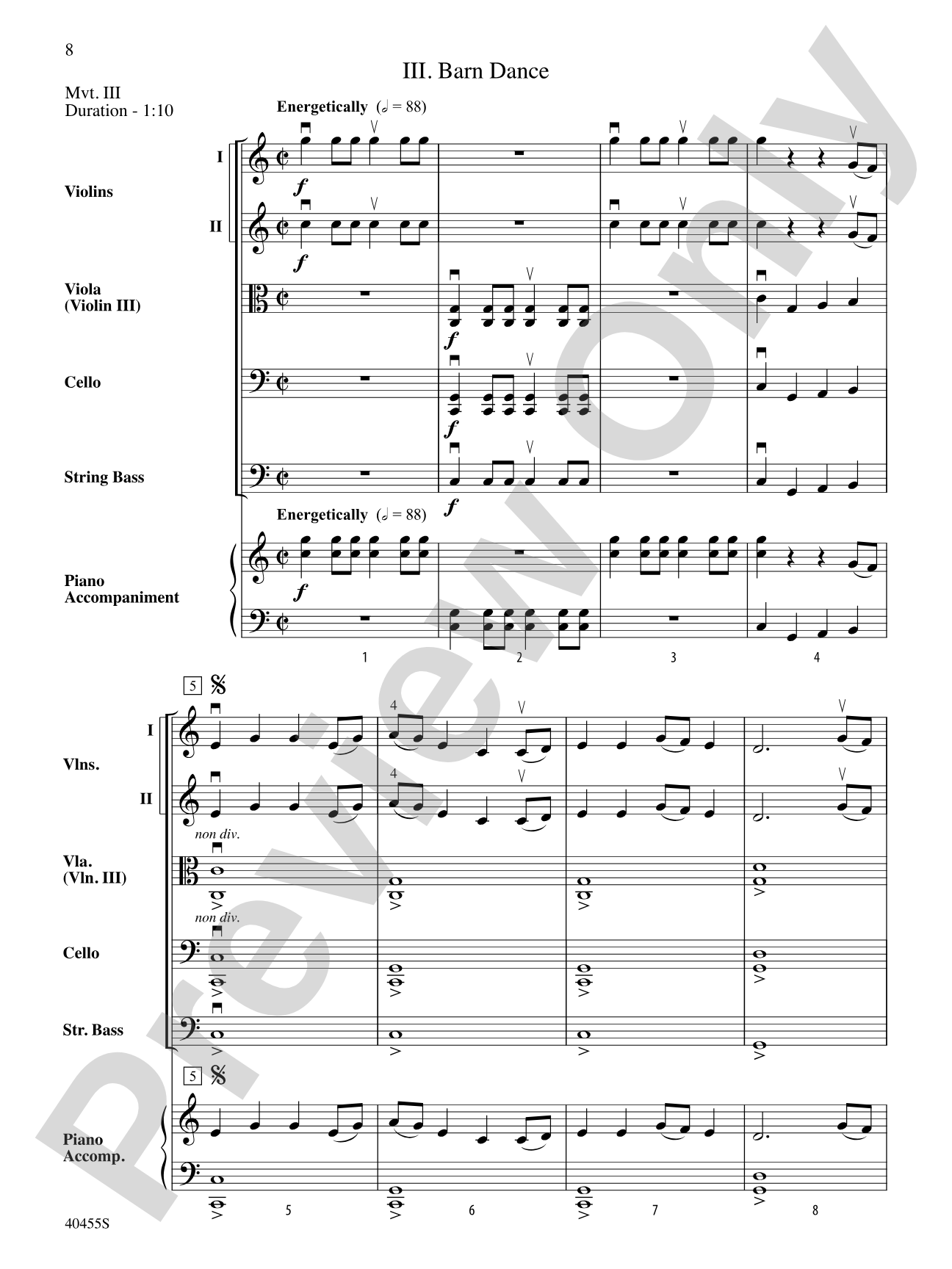 Forest Hills Folk Suite: String Orchestra Conductor Score & Parts