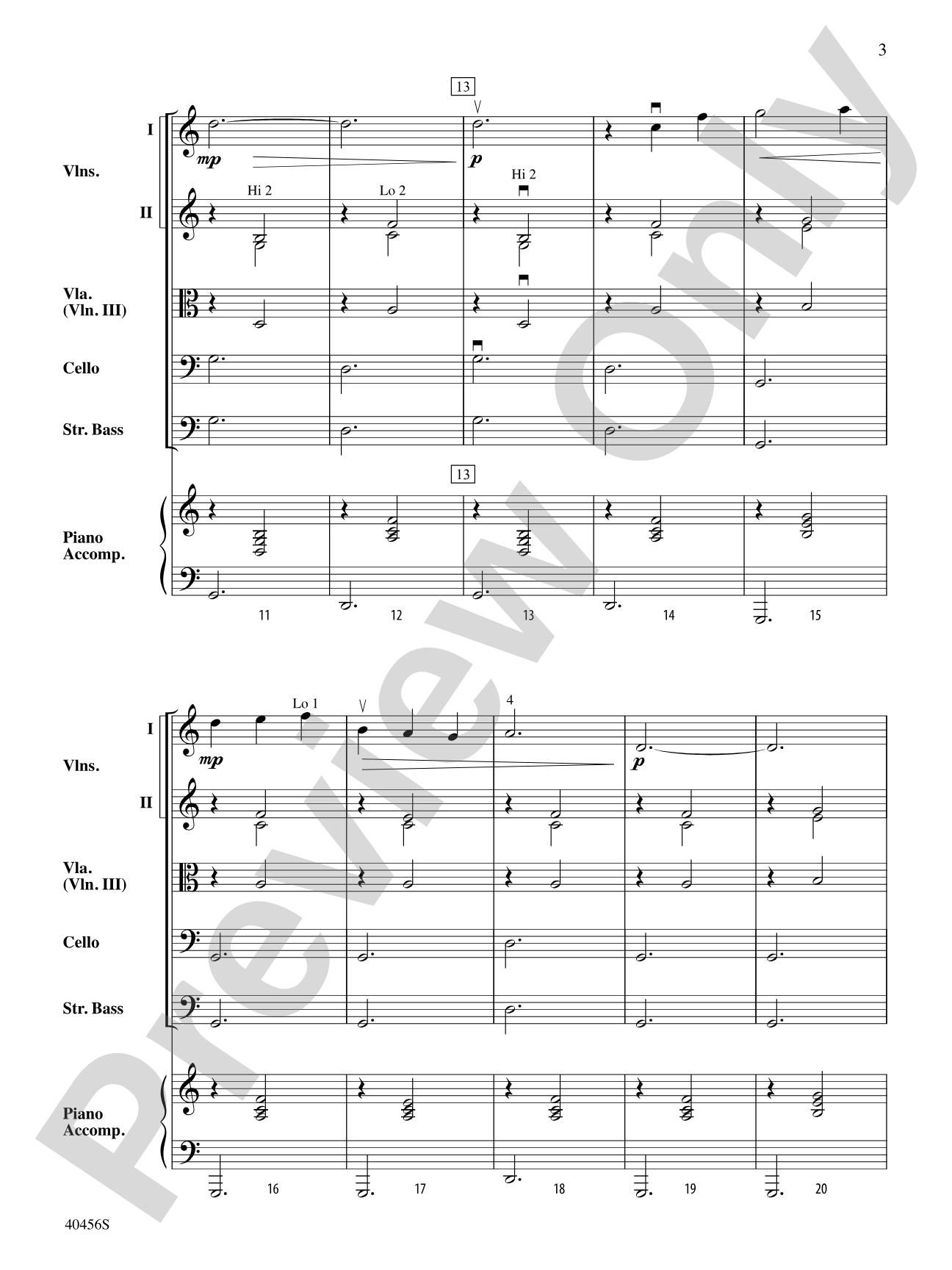 Gymnopédie No. 3: String Orchestra Conductor Score & Parts