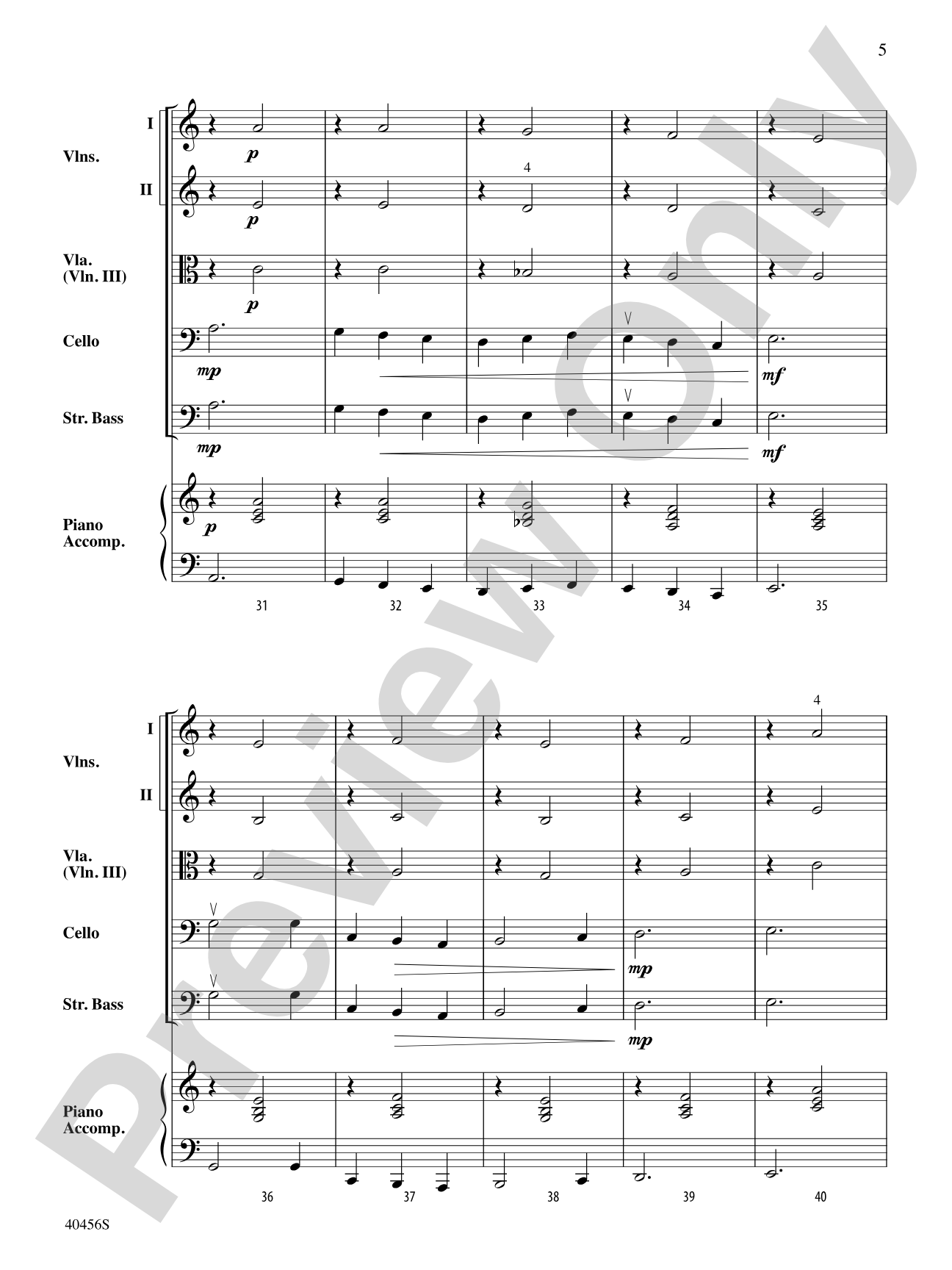 Gymnopédie No. 3: String Orchestra Conductor Score & Parts