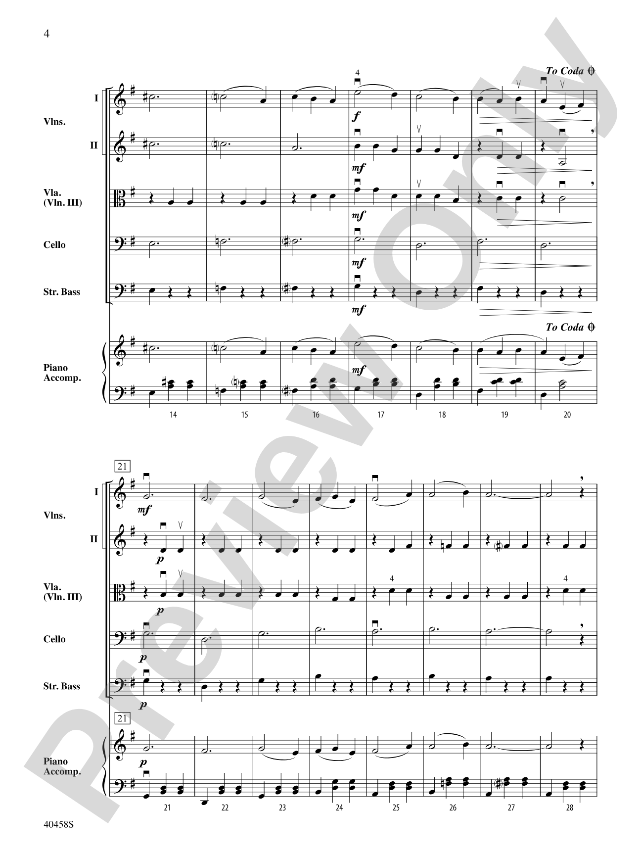 Sleeping Beauty Waltz: String Orchestra Conductor Score & Parts