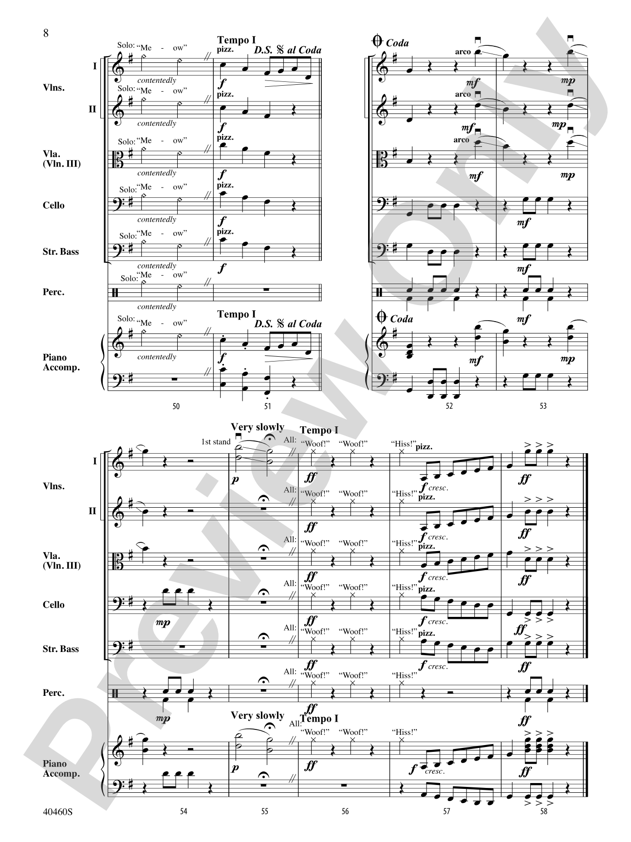 El Gato Pizzicato: String Orchestra Conductor Score & Parts