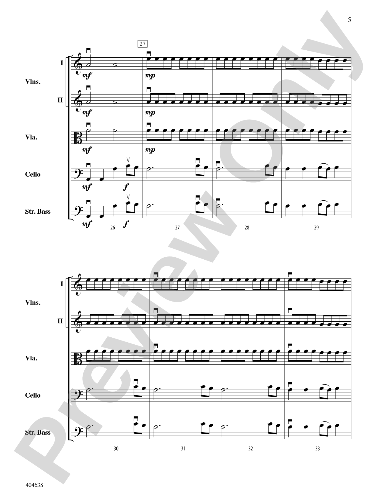 March of the Intrepid: String Orchestra Conductor Score & Parts