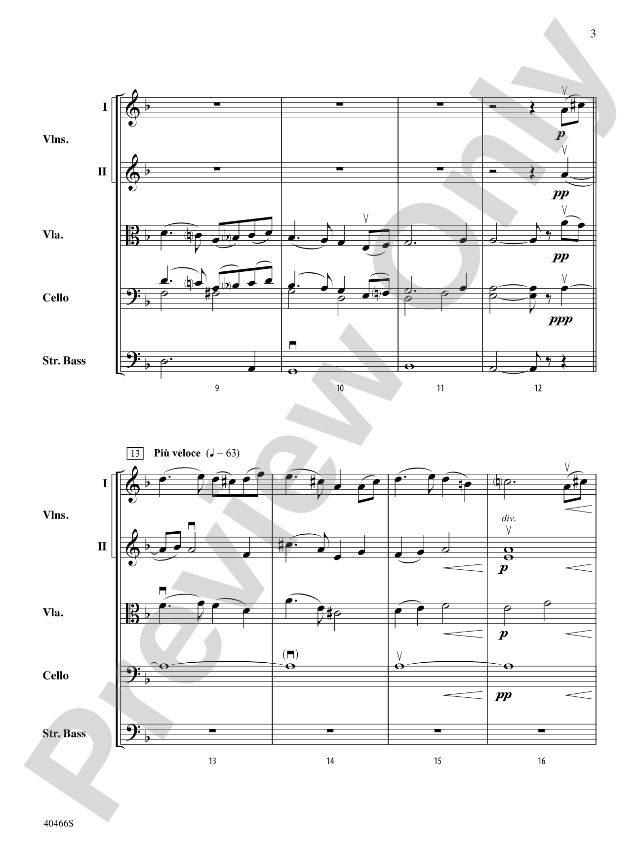 Dalarnian Melody: String Orchestra Conductor Score & Parts