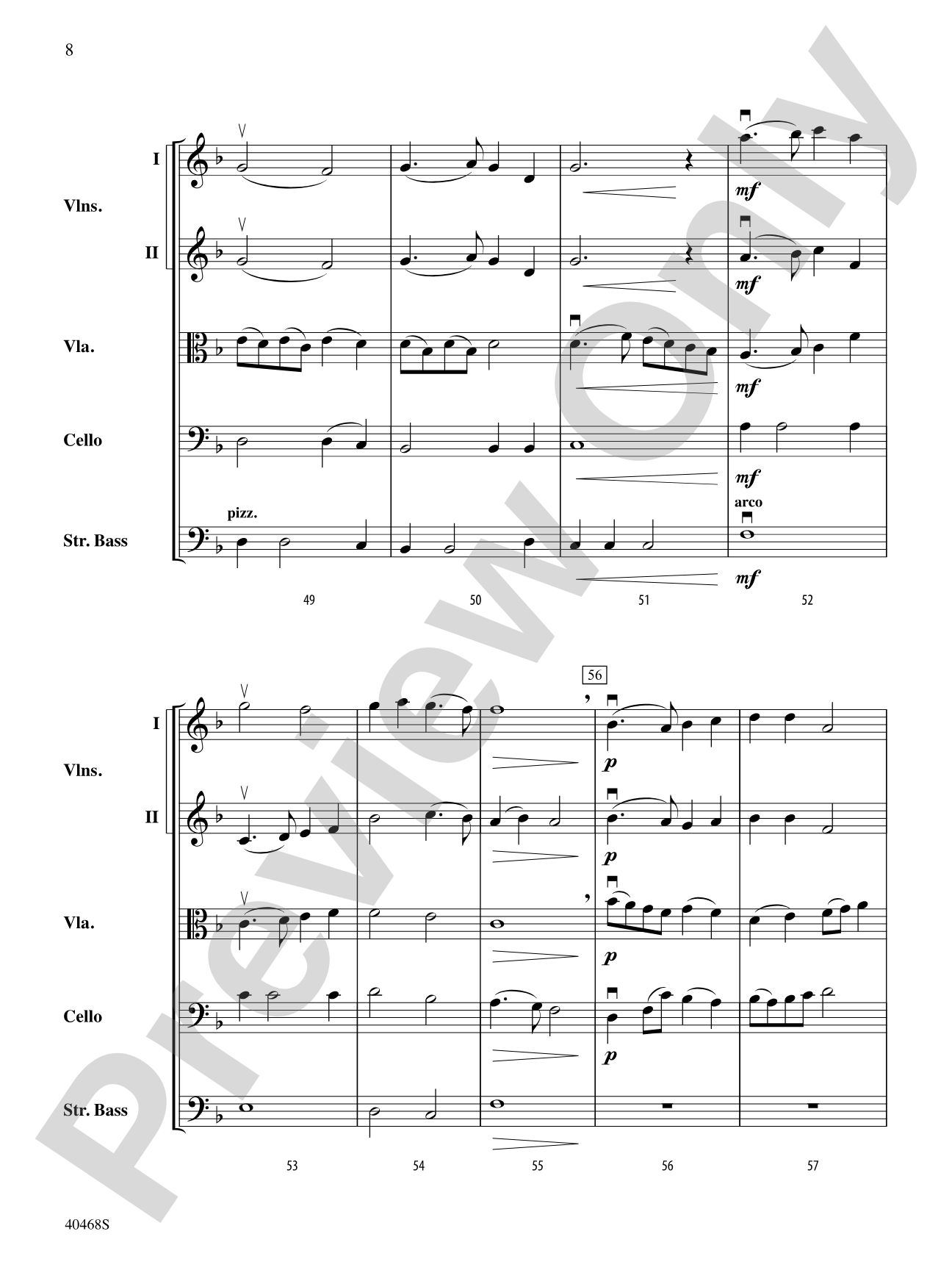 In the Bleak Midwinter: String Orchestra Conductor Score & Parts
