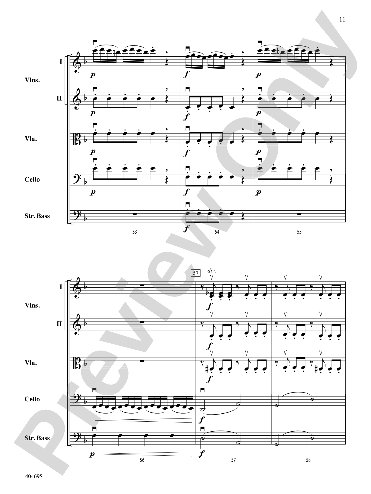 Allegro from "Quinten" Quartet: String Orchestra Conductor Score & Parts