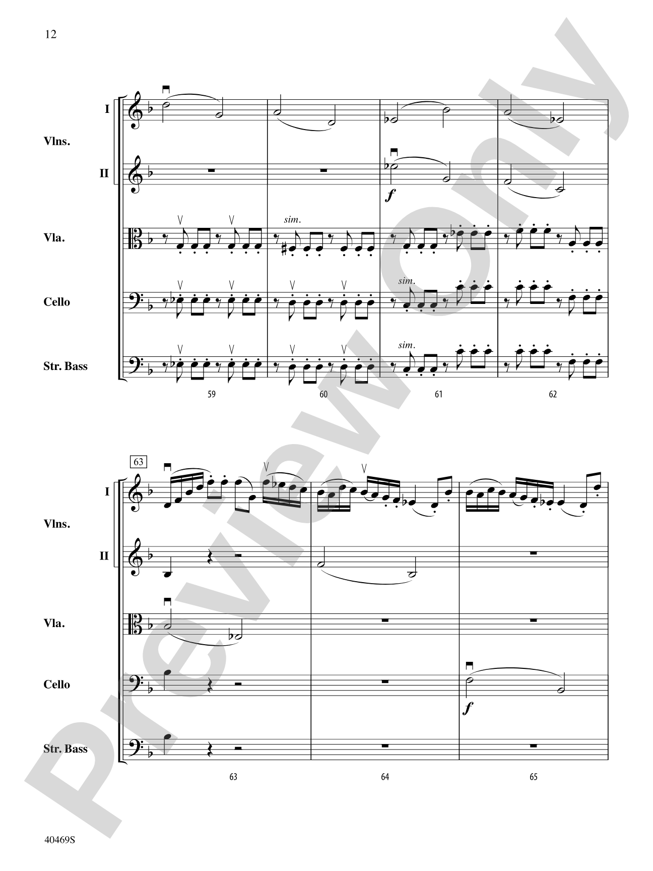 Allegro from "Quinten" Quartet: String Orchestra Conductor Score & Parts
