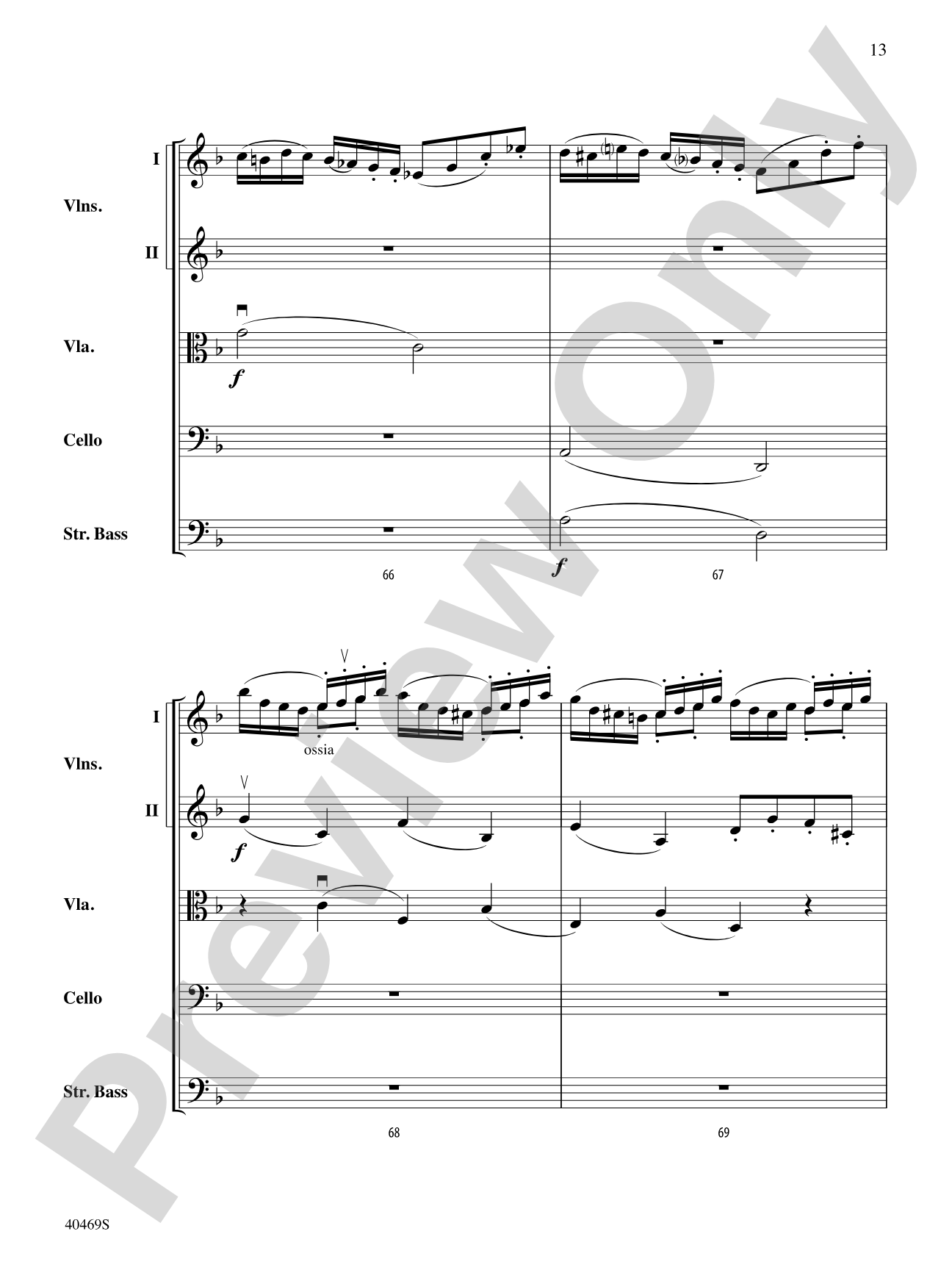 Allegro from "Quinten" Quartet: String Orchestra Conductor Score & Parts