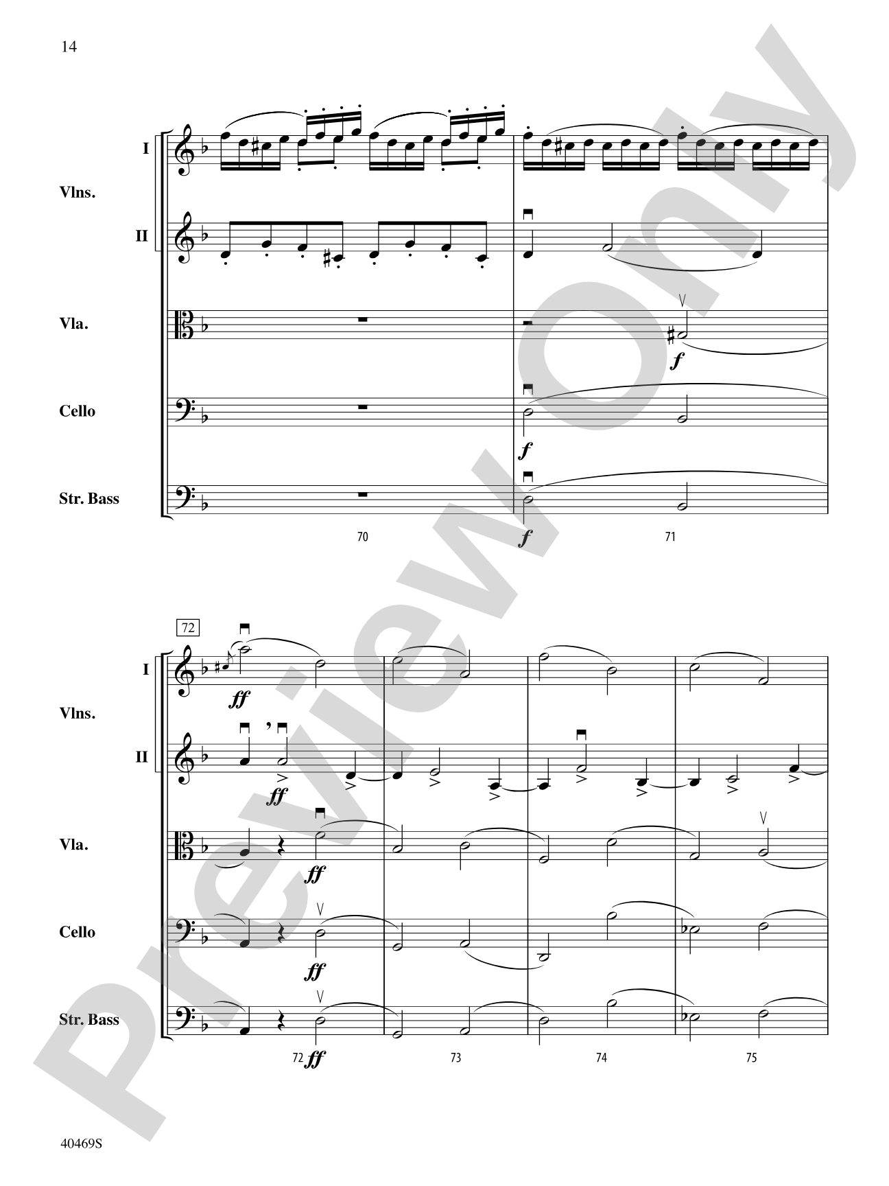 Allegro from "Quinten" Quartet: String Orchestra Conductor Score & Parts