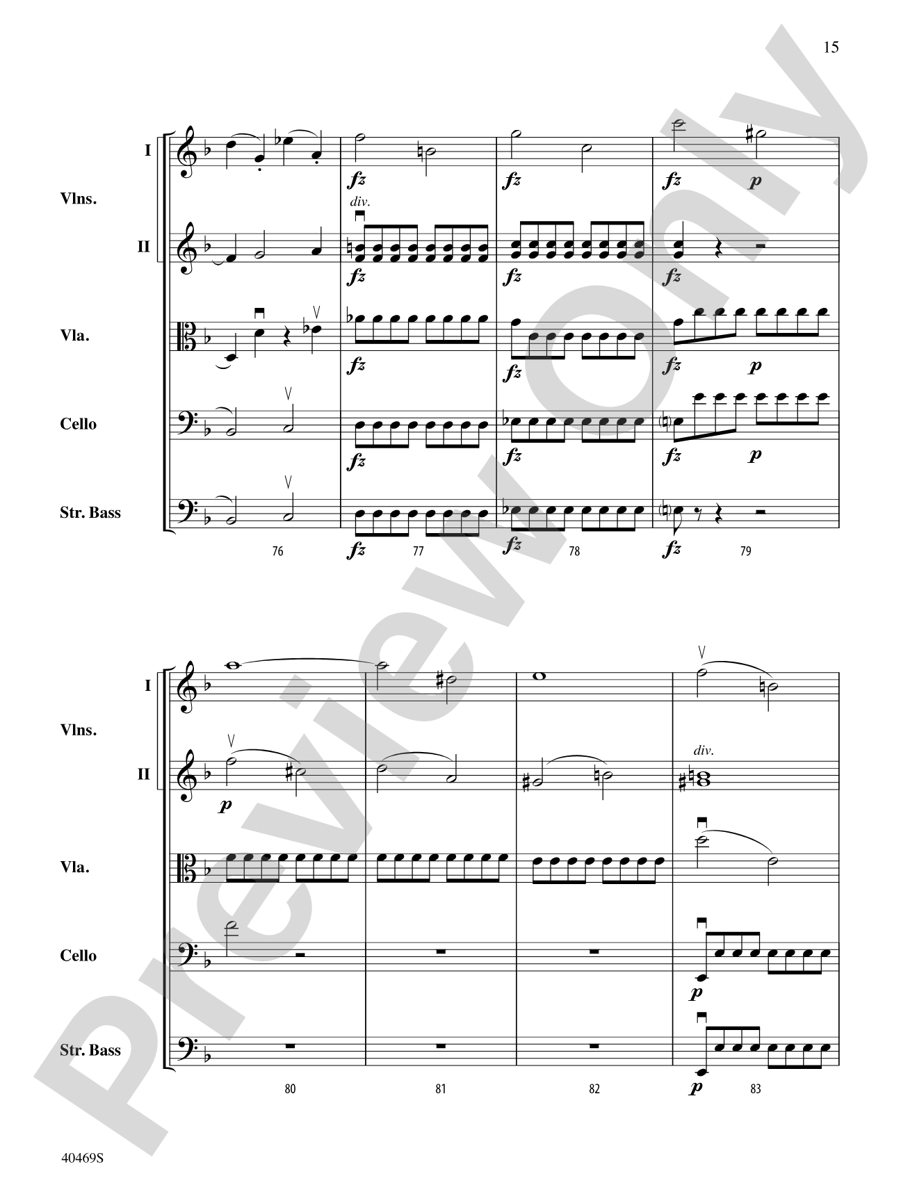 Allegro from "Quinten" Quartet: String Orchestra Conductor Score & Parts