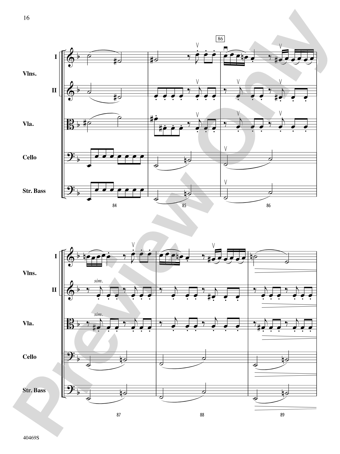 Allegro from "Quinten" Quartet: String Orchestra Conductor Score & Parts