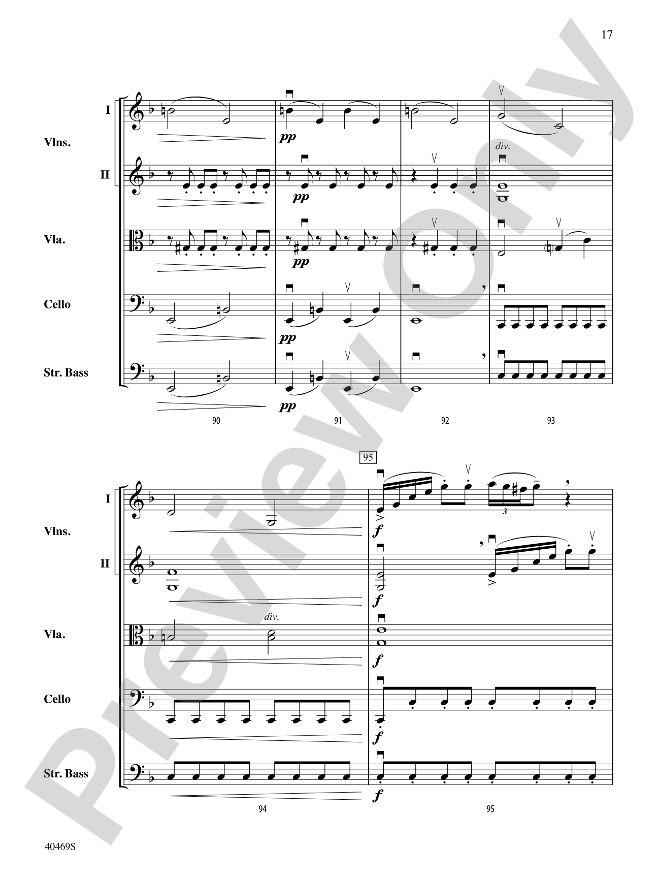 Allegro from "Quinten" Quartet: String Orchestra Conductor Score & Parts