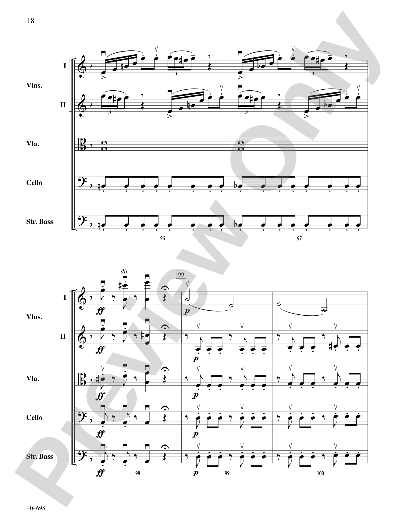 Allegro from "Quinten" Quartet: String Orchestra Conductor Score & Parts