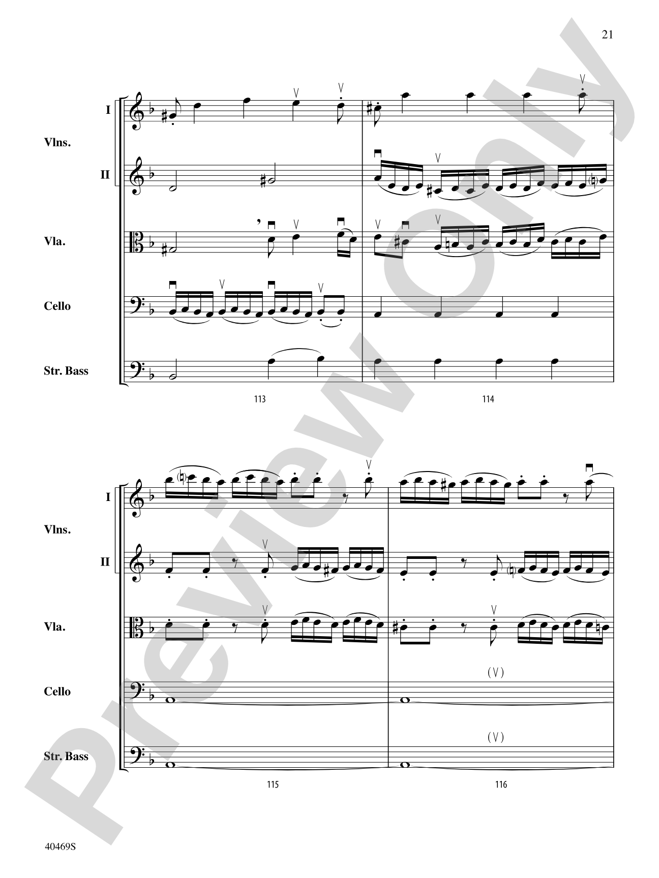 Allegro from "Quinten" Quartet: String Orchestra Conductor Score & Parts
