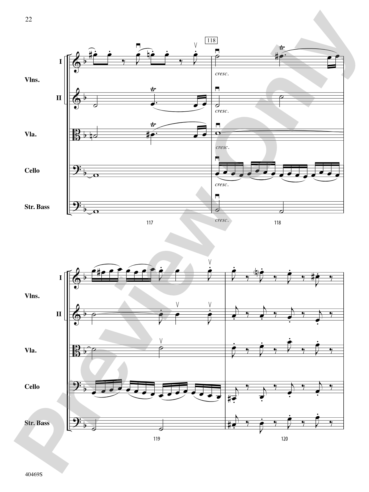 Allegro from "Quinten" Quartet: String Orchestra Conductor Score & Parts