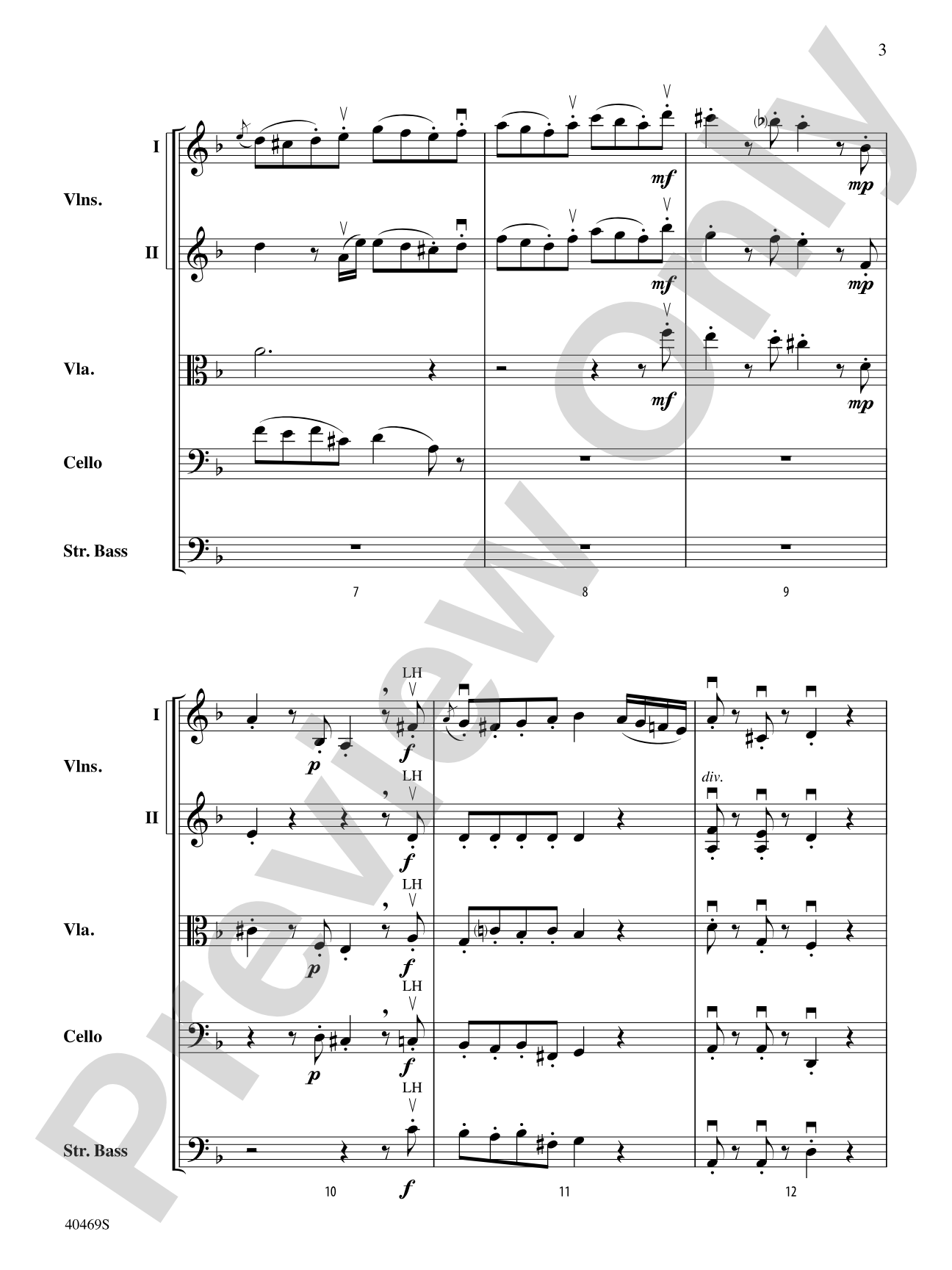 Allegro from "Quinten" Quartet: String Orchestra Conductor Score & Parts
