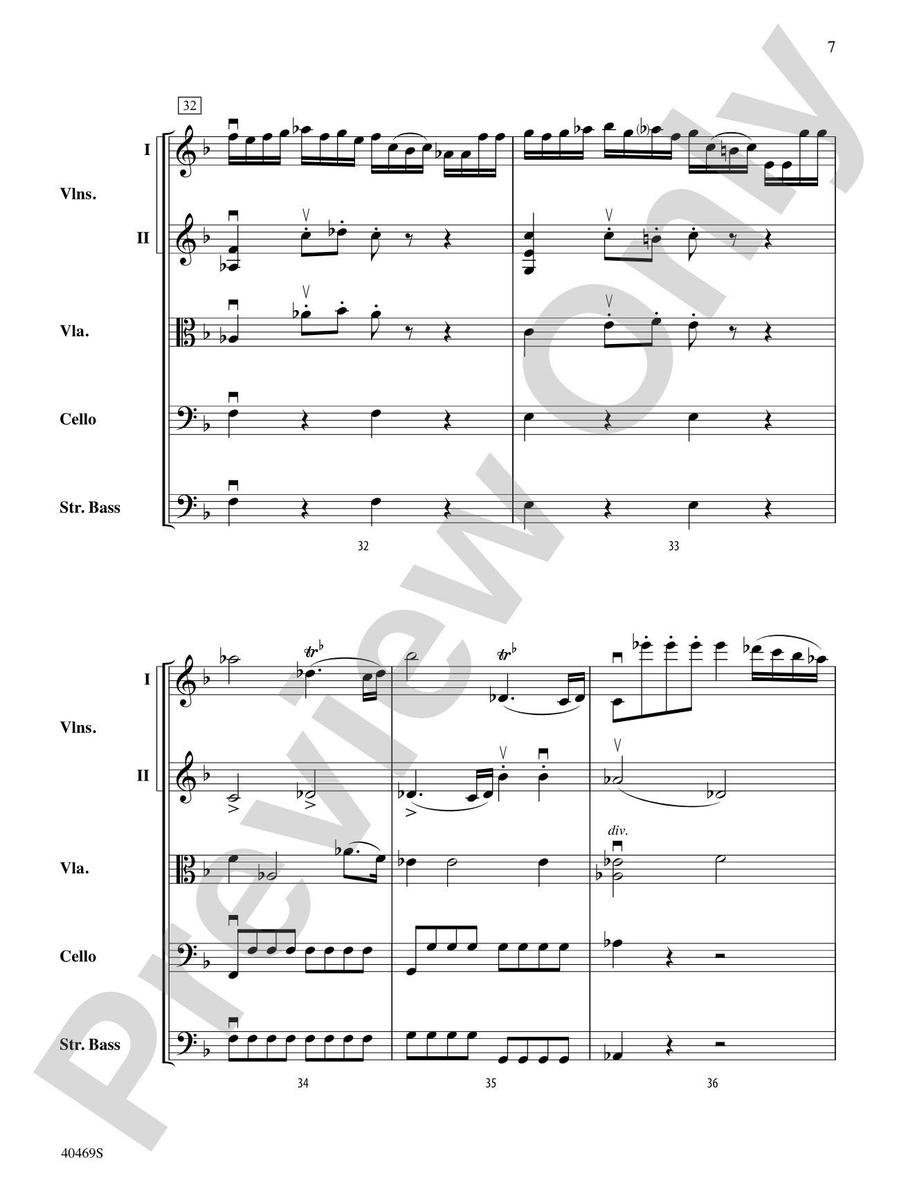 Allegro from "Quinten" Quartet: String Orchestra Conductor Score & Parts