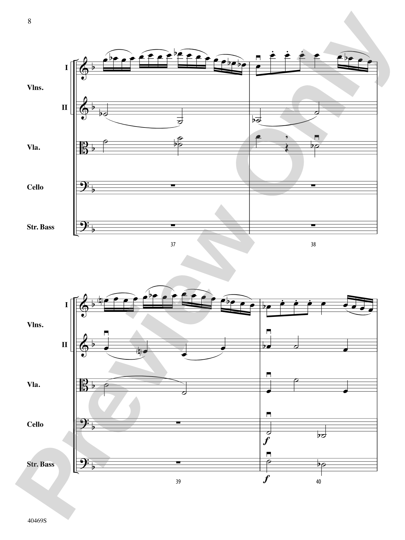 Allegro from "Quinten" Quartet: String Orchestra Conductor Score & Parts
