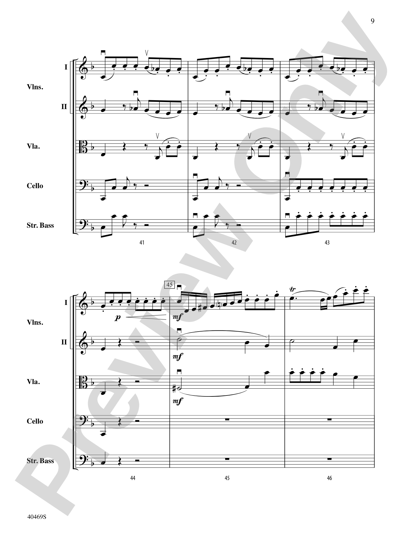 Allegro from "Quinten" Quartet: String Orchestra Conductor Score & Parts