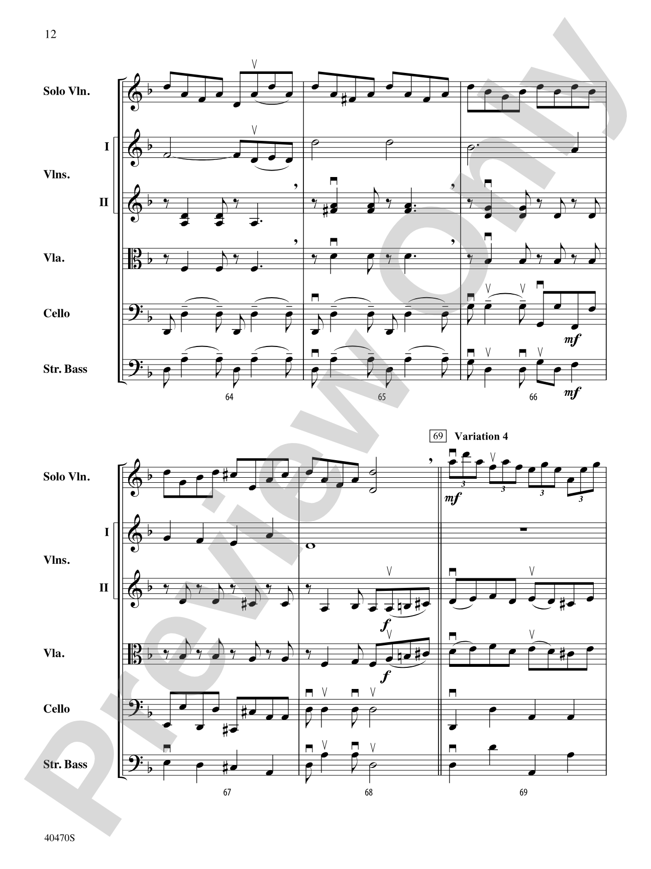 Hungarian Variations: String Orchestra Conductor Score & Parts
