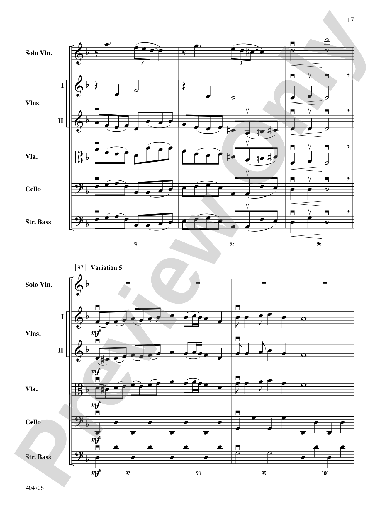Hungarian Variations: String Orchestra Conductor Score & Parts
