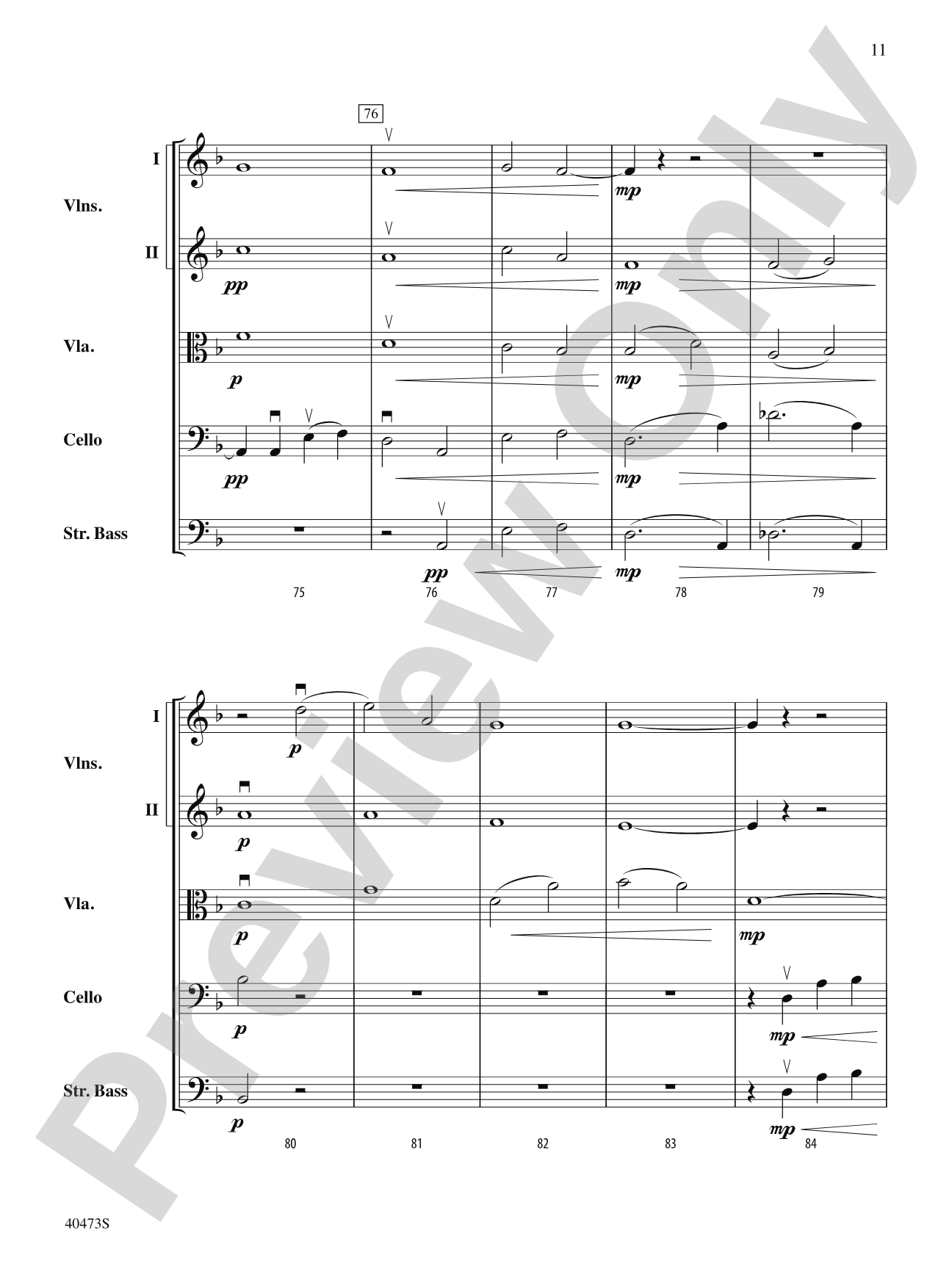 Across the Wind: String Orchestra Conductor Score & Parts