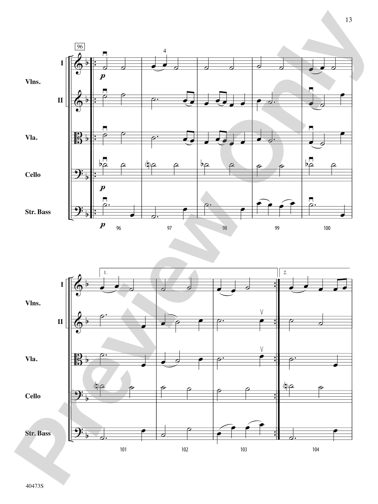 Across the Wind: String Orchestra Conductor Score & Parts