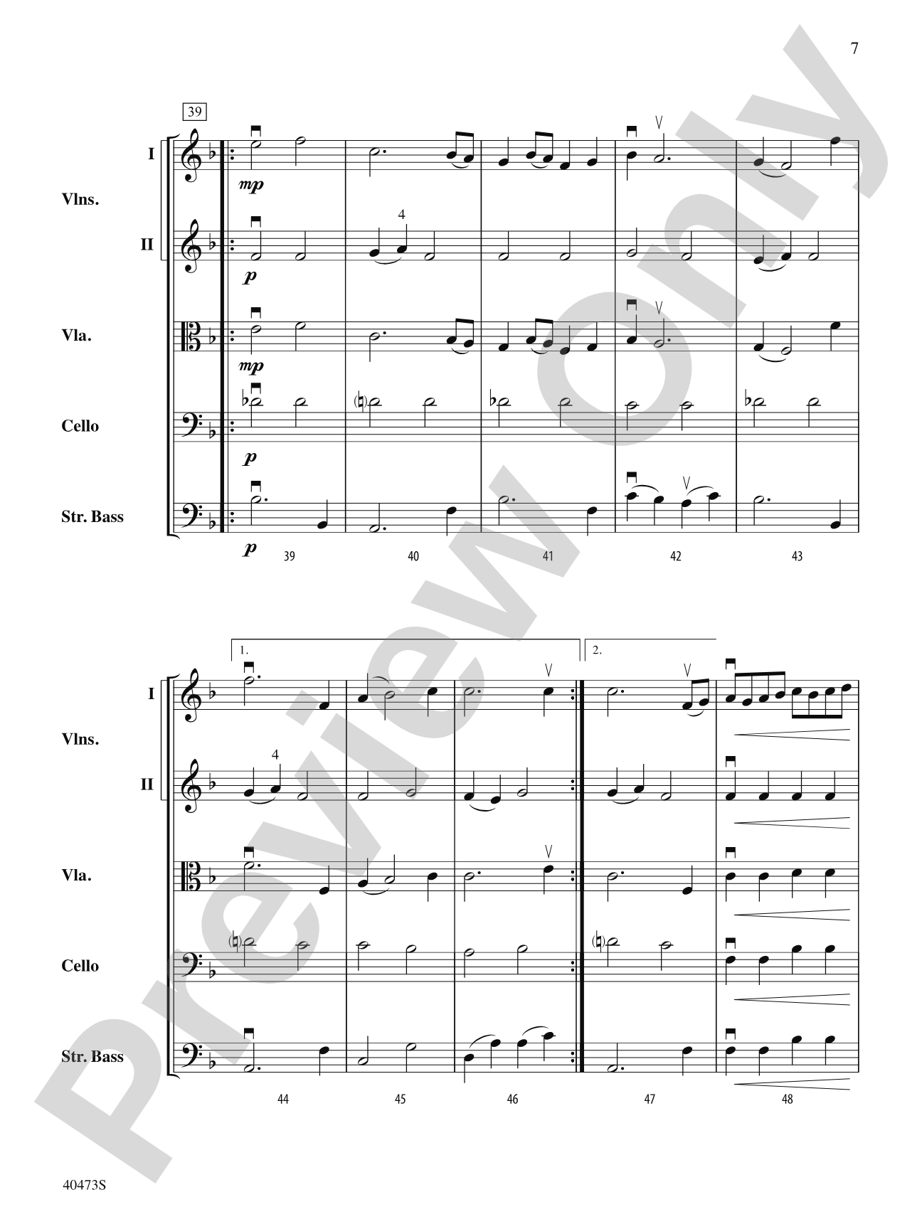 Across the Wind: String Orchestra Conductor Score & Parts