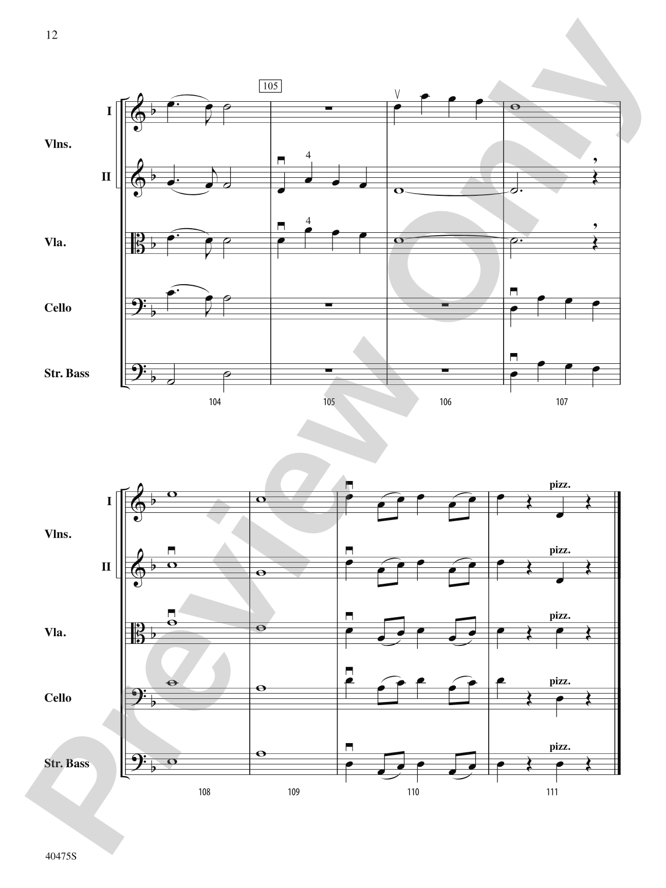 Dove's Vagary: String Orchestra Conductor Score & Parts