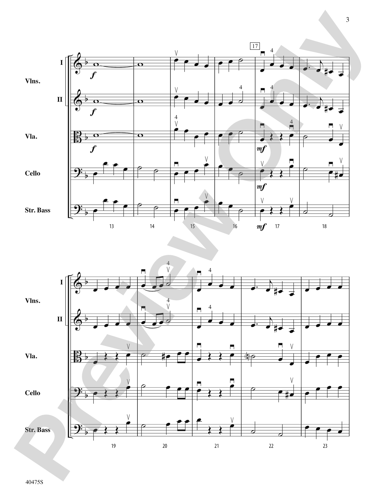 Dove's Vagary: String Orchestra Conductor Score & Parts