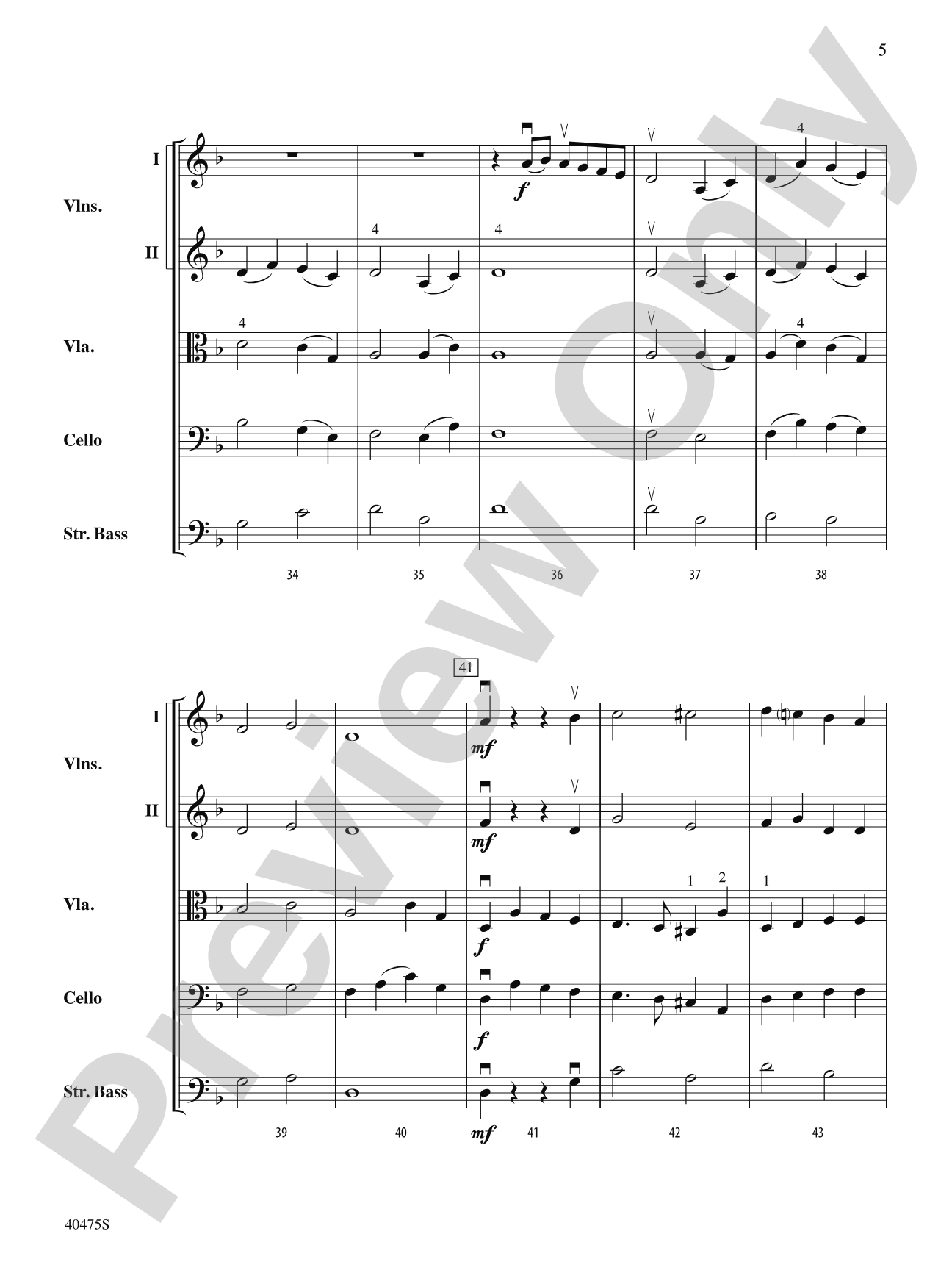 Dove's Vagary: String Orchestra Conductor Score & Parts