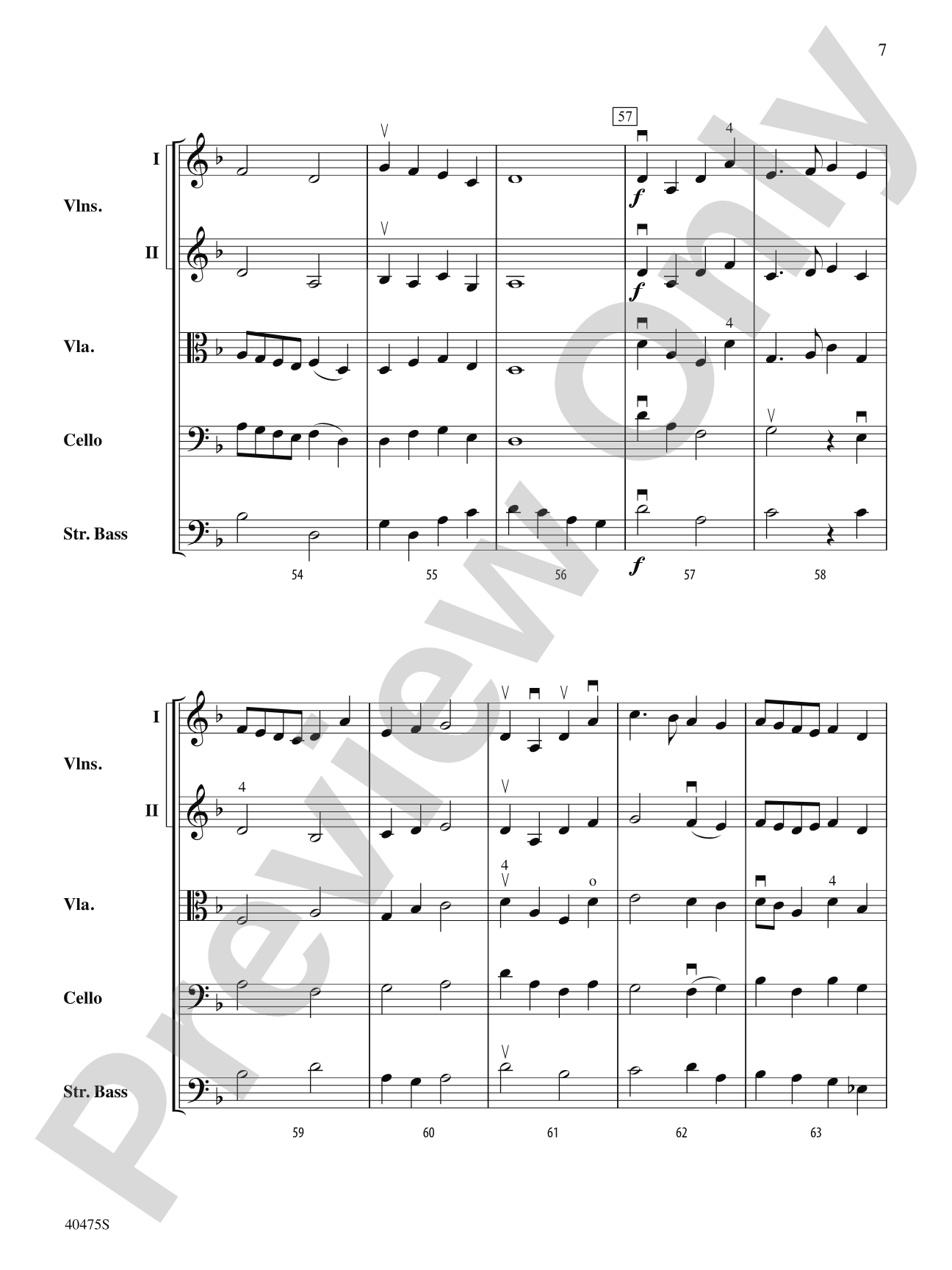 Dove's Vagary: String Orchestra Conductor Score & Parts