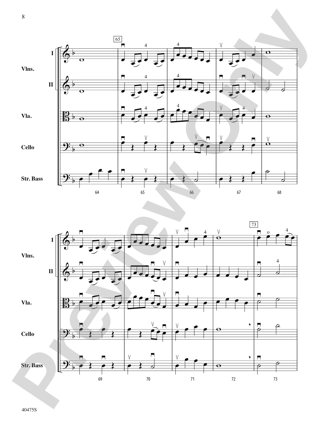Dove's Vagary: String Orchestra Conductor Score & Parts