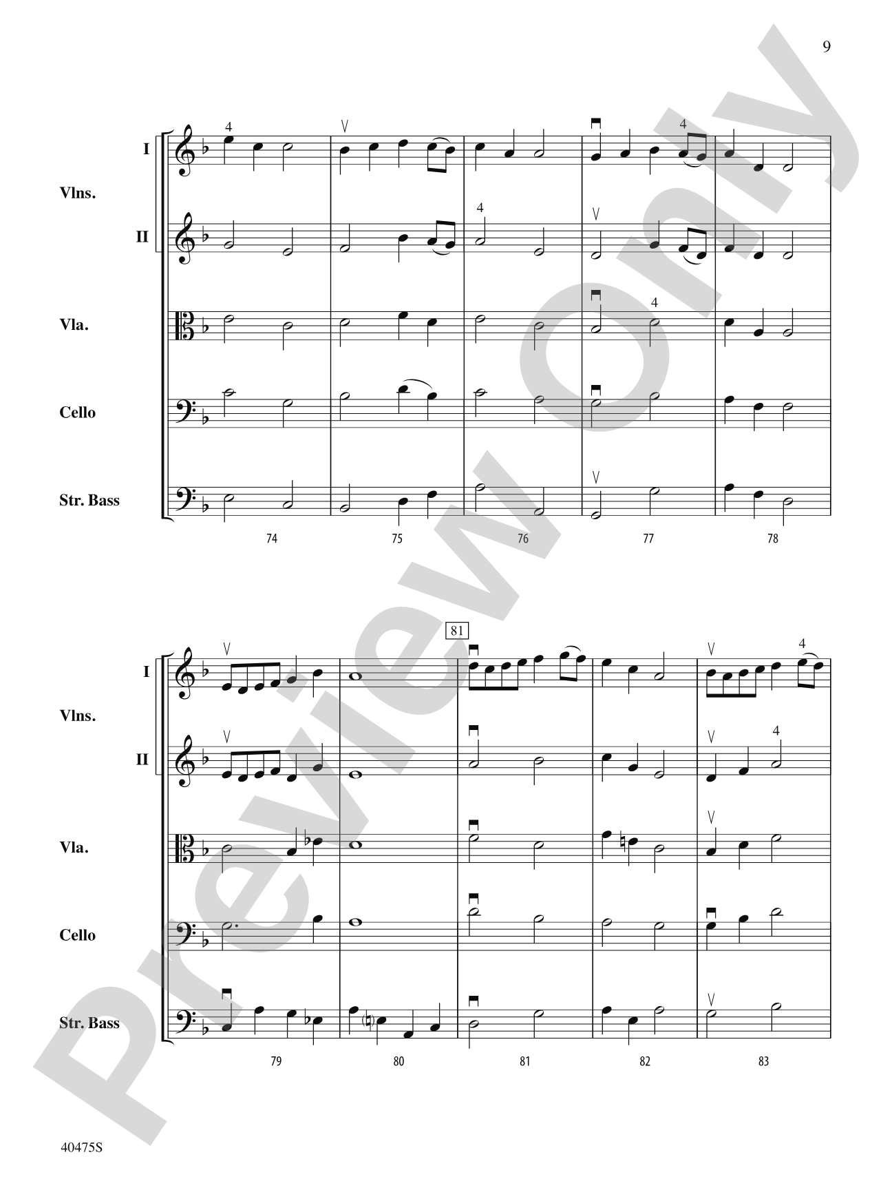Dove's Vagary: String Orchestra Conductor Score & Parts