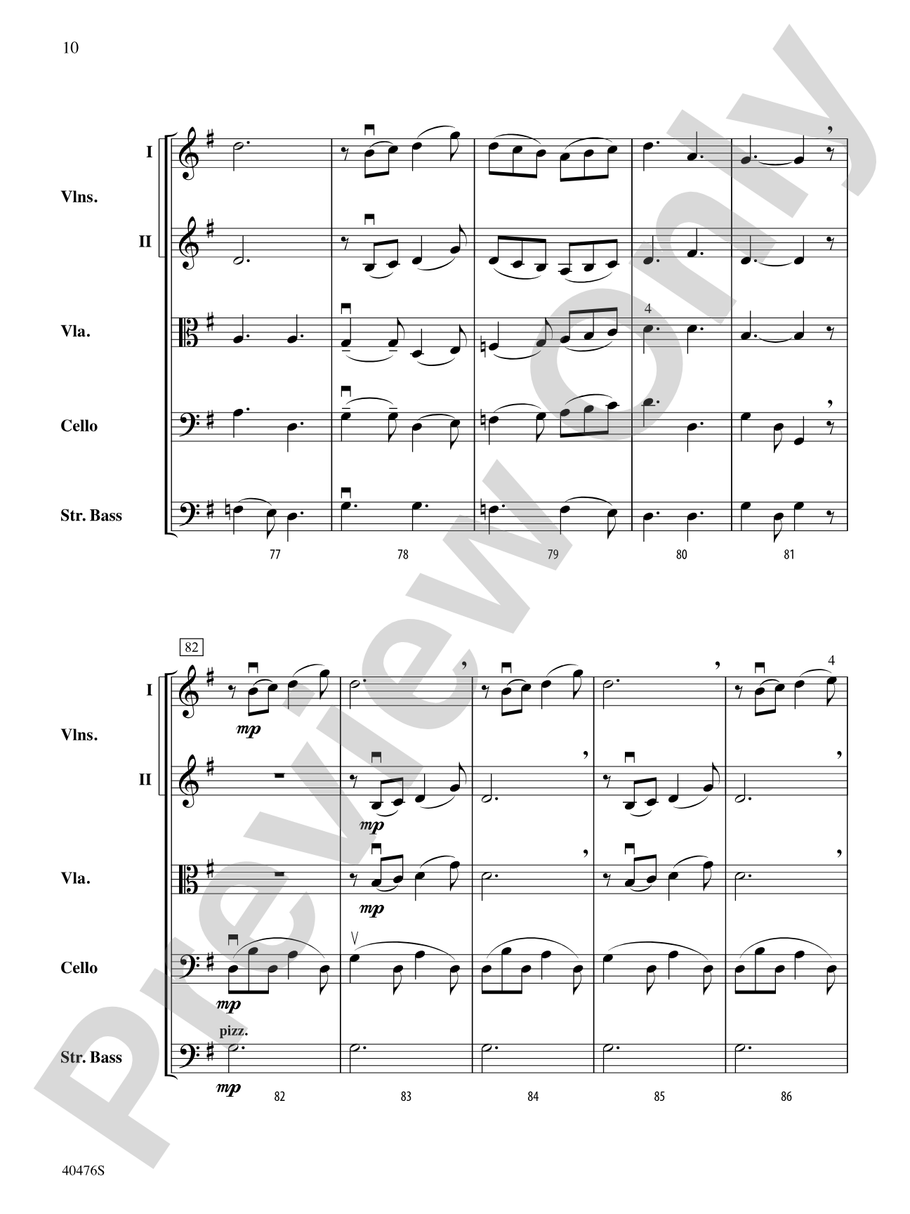 Pastorella: String Orchestra Conductor Score & Parts
