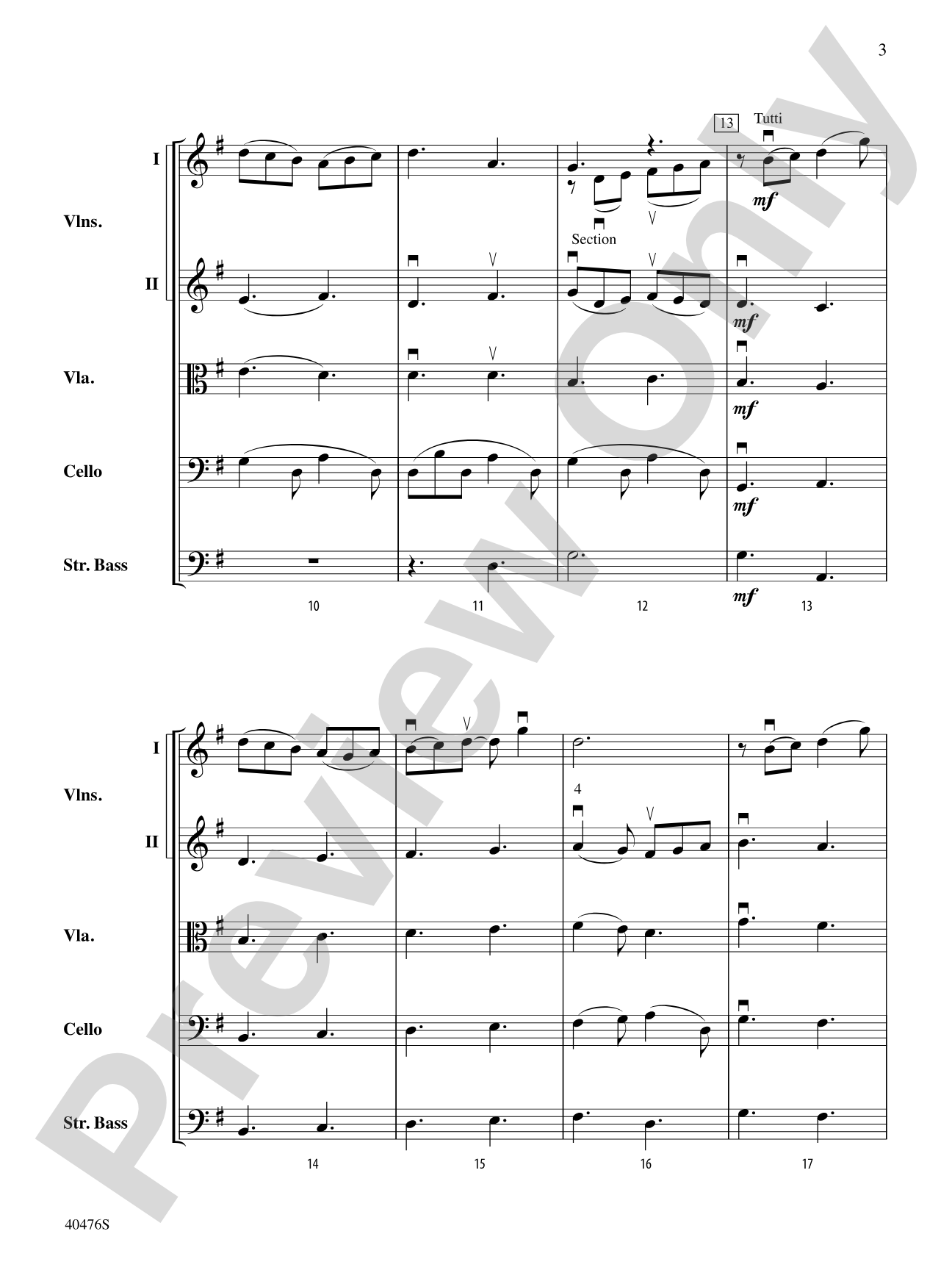 Pastorella: String Orchestra Conductor Score & Parts