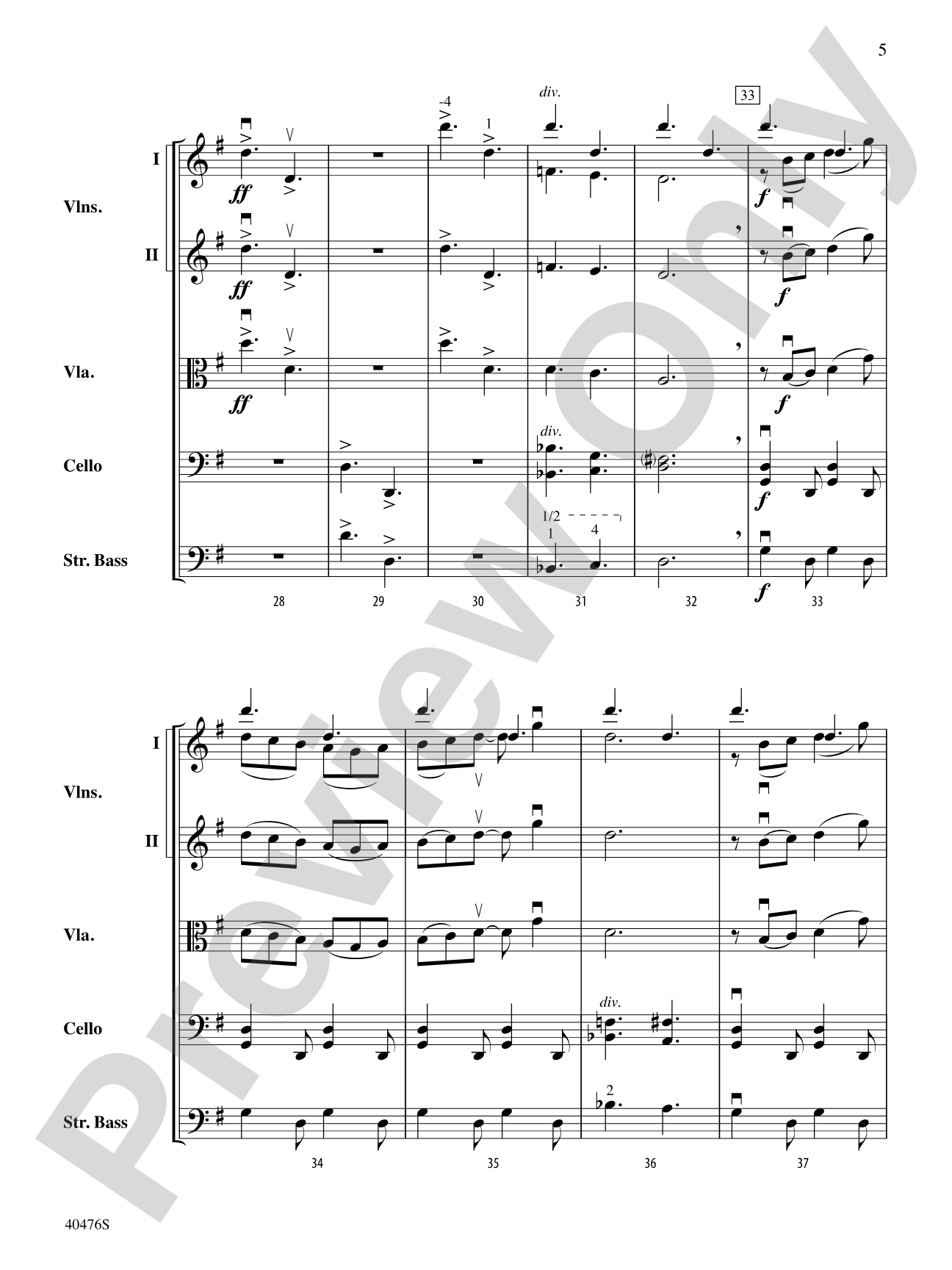 Pastorella: String Orchestra Conductor Score & Parts
